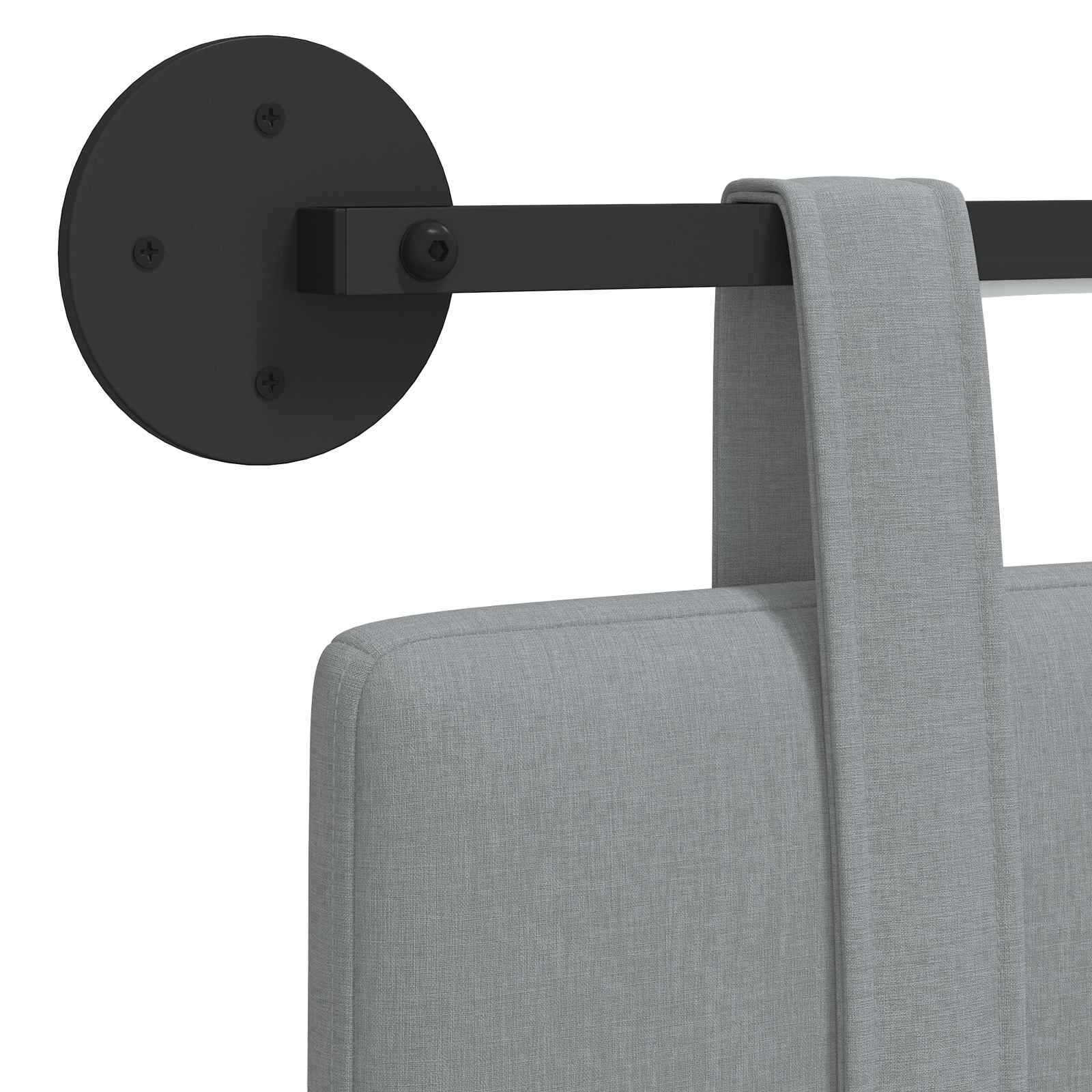 Tête de lit suspendue Avec lumière LED Gris clair Tissu - XIOS