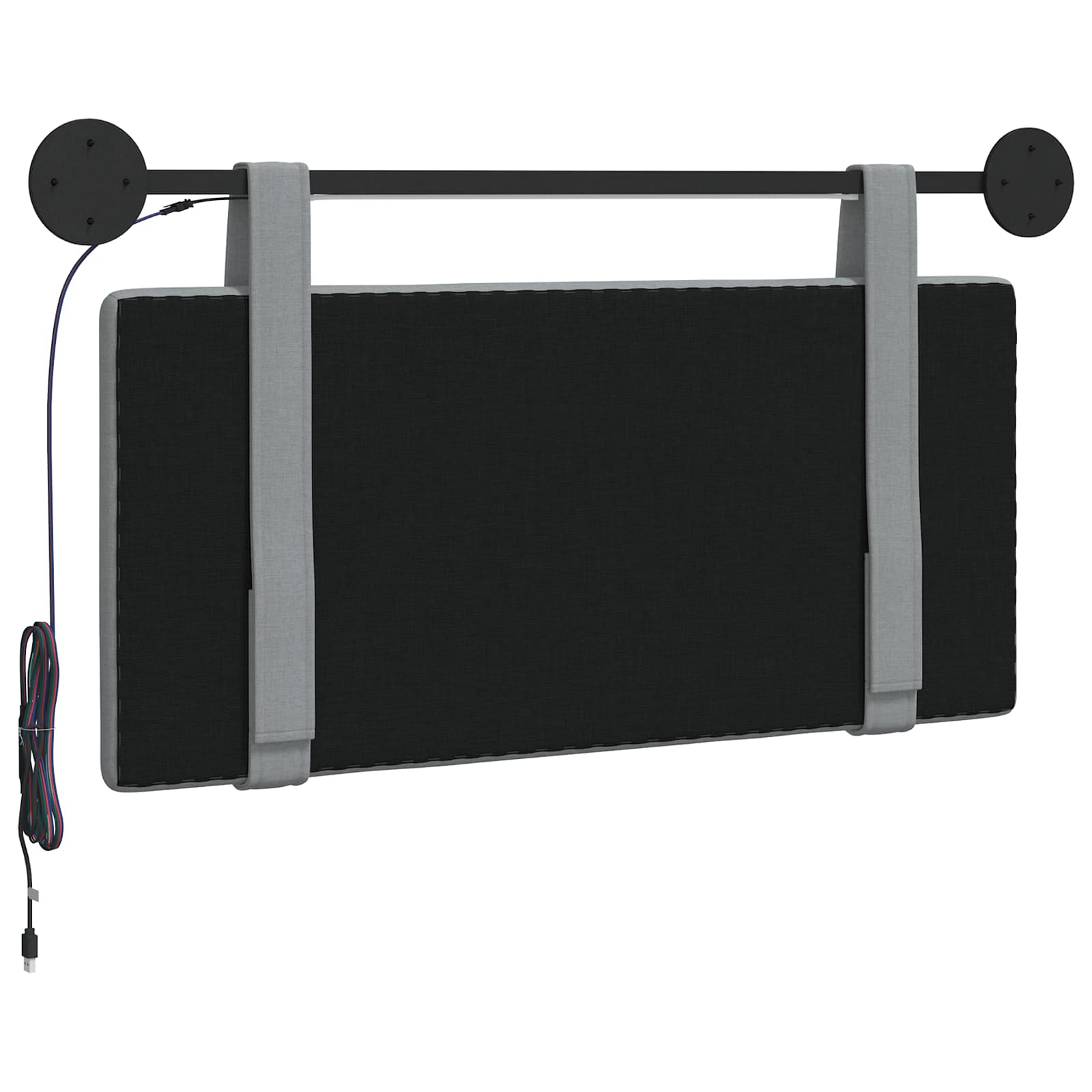 Tête de lit suspendue Avec lumière LED Gris clair Tissu - XIOS