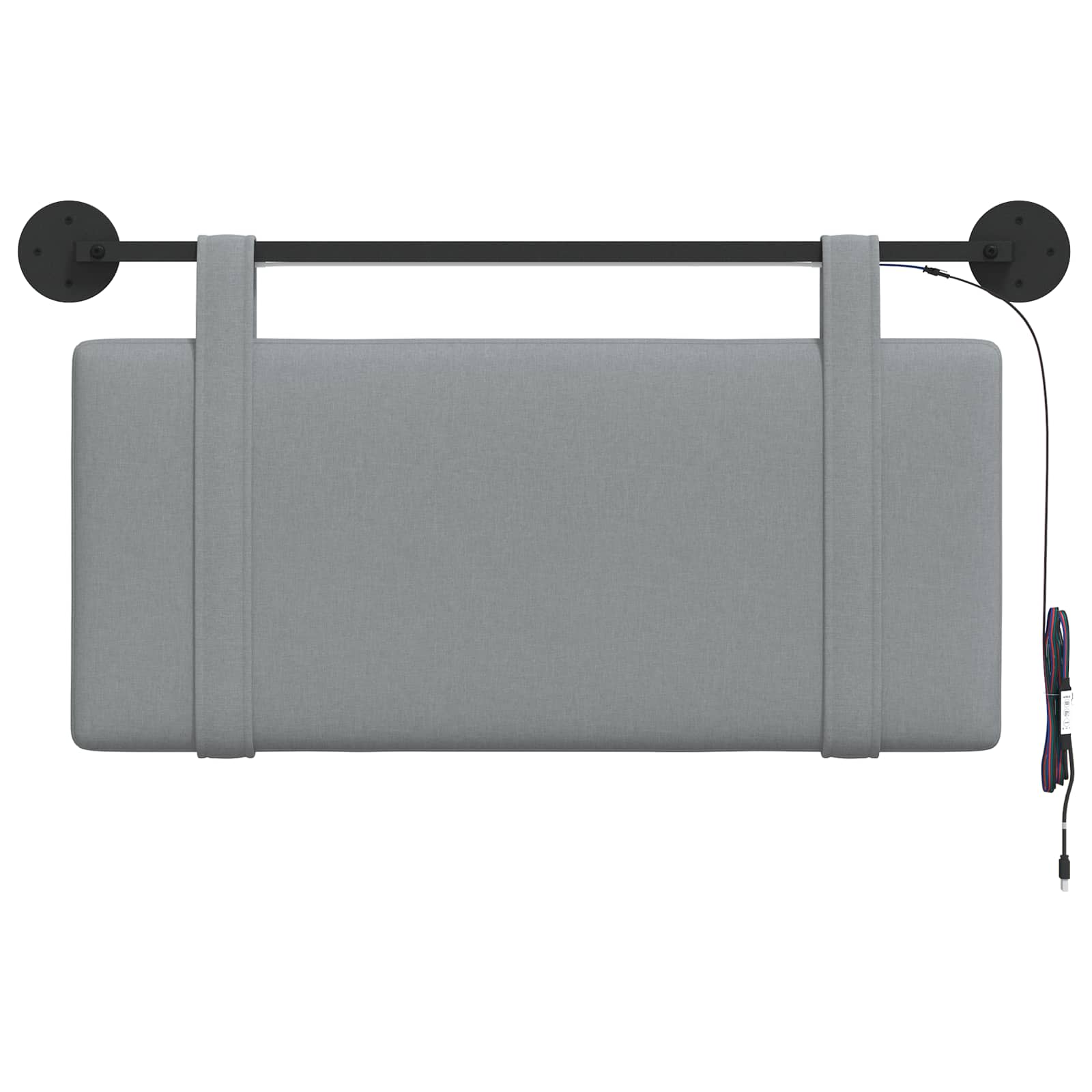 Tête de lit suspendue Avec lumière LED Gris clair Tissu - XIOS