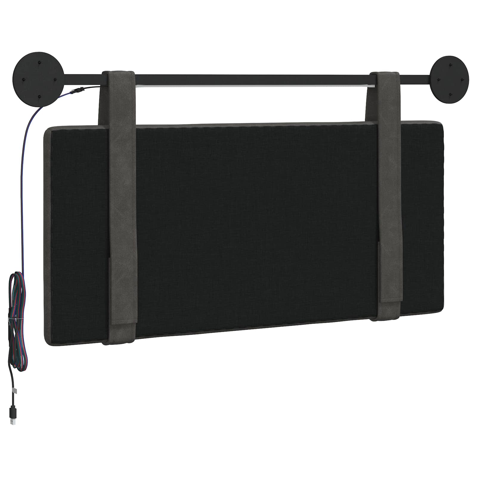 Tête de lit suspendue Avec lumière LED Noir PU antique - XIOS