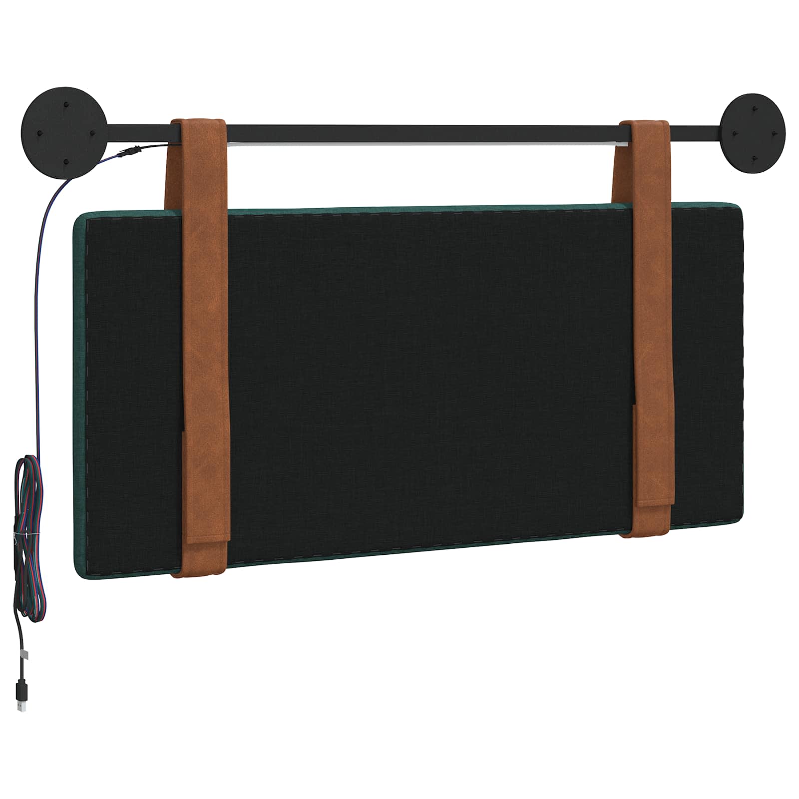 Tête de lit suspendue Avec lumière LED Vert foncé PU antique - XIOS