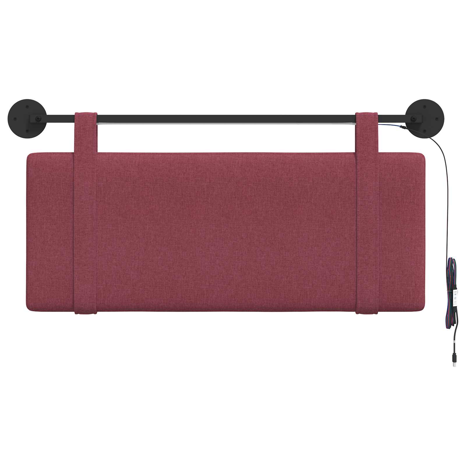 Tête de lit suspendue Avec lumière LED Bordeaux Tissu - XIOS