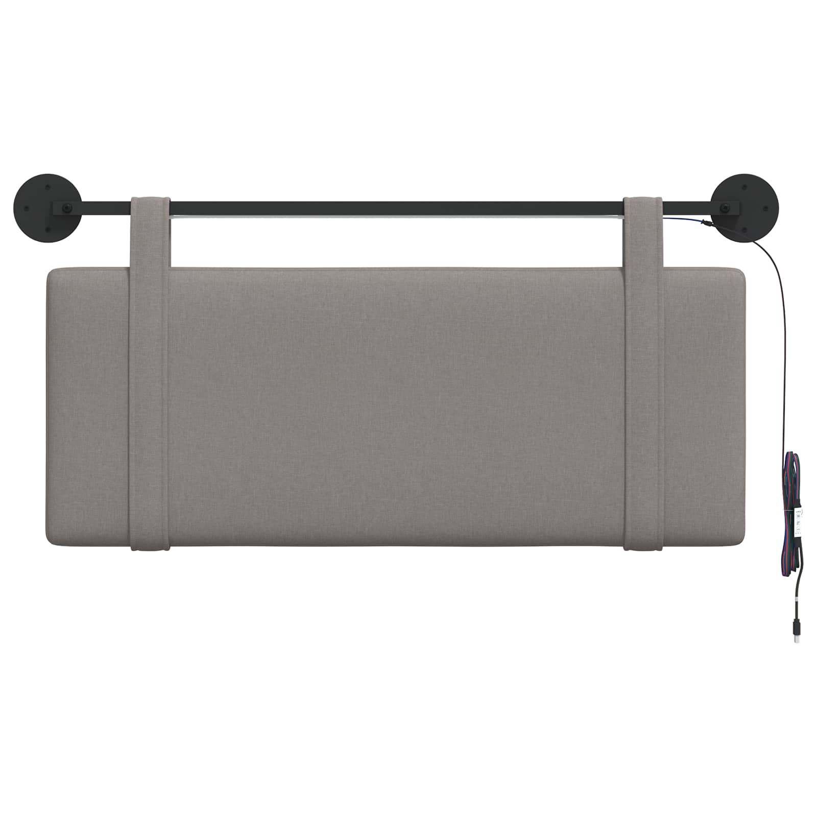 Tête de lit suspendue Avec lumière LED Taupe Tissu - XIOS