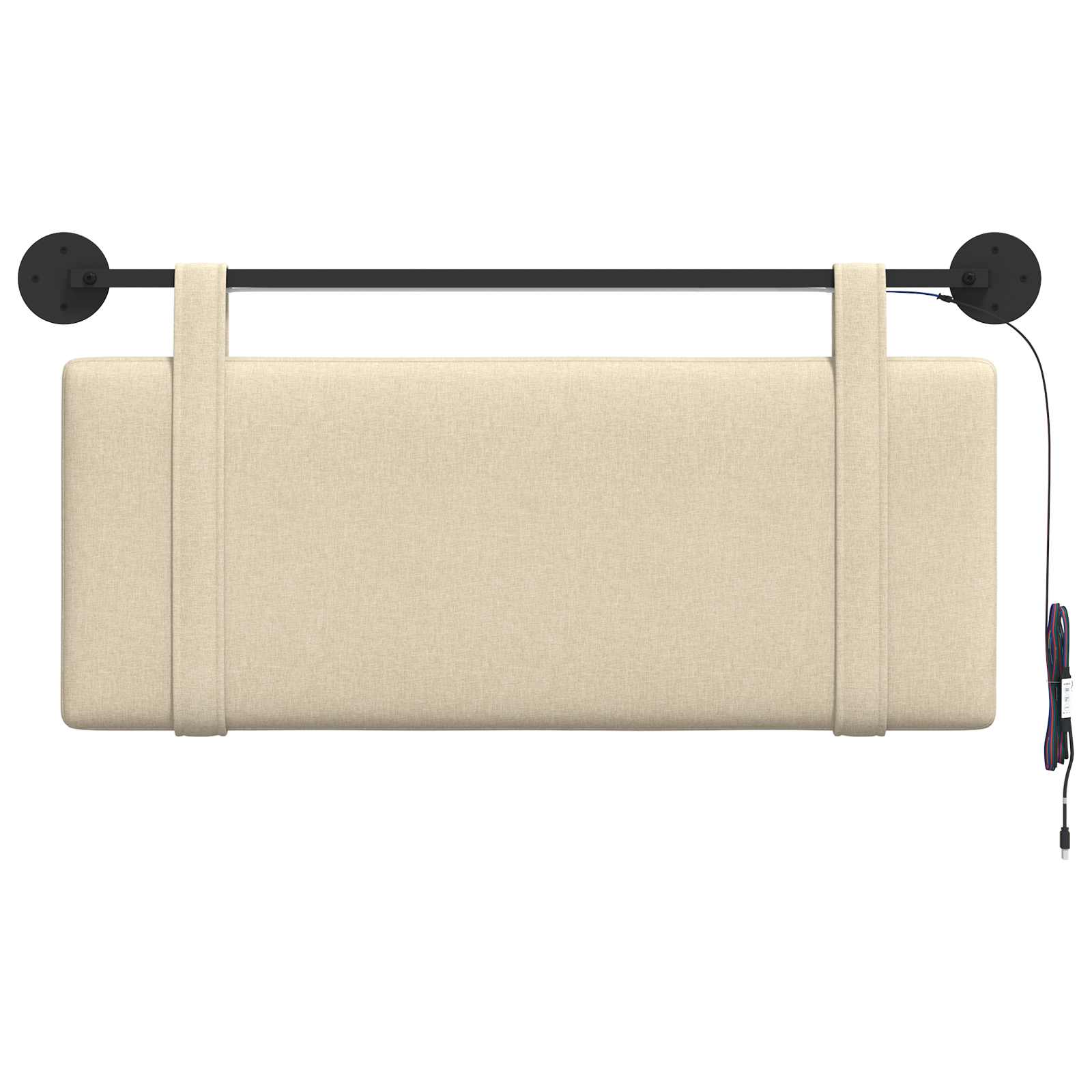 Tête de lit suspendue Avec lumière LED Crème Tissu - XIOS