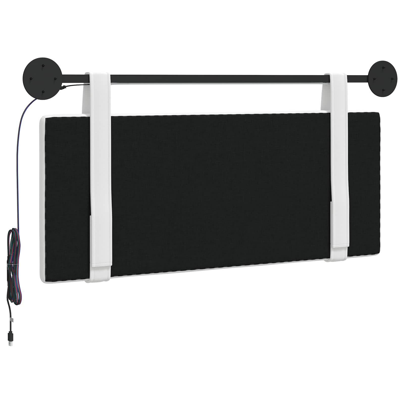 Tête de lit suspendue Avec lumière LED Blanc Tissu - XIOS