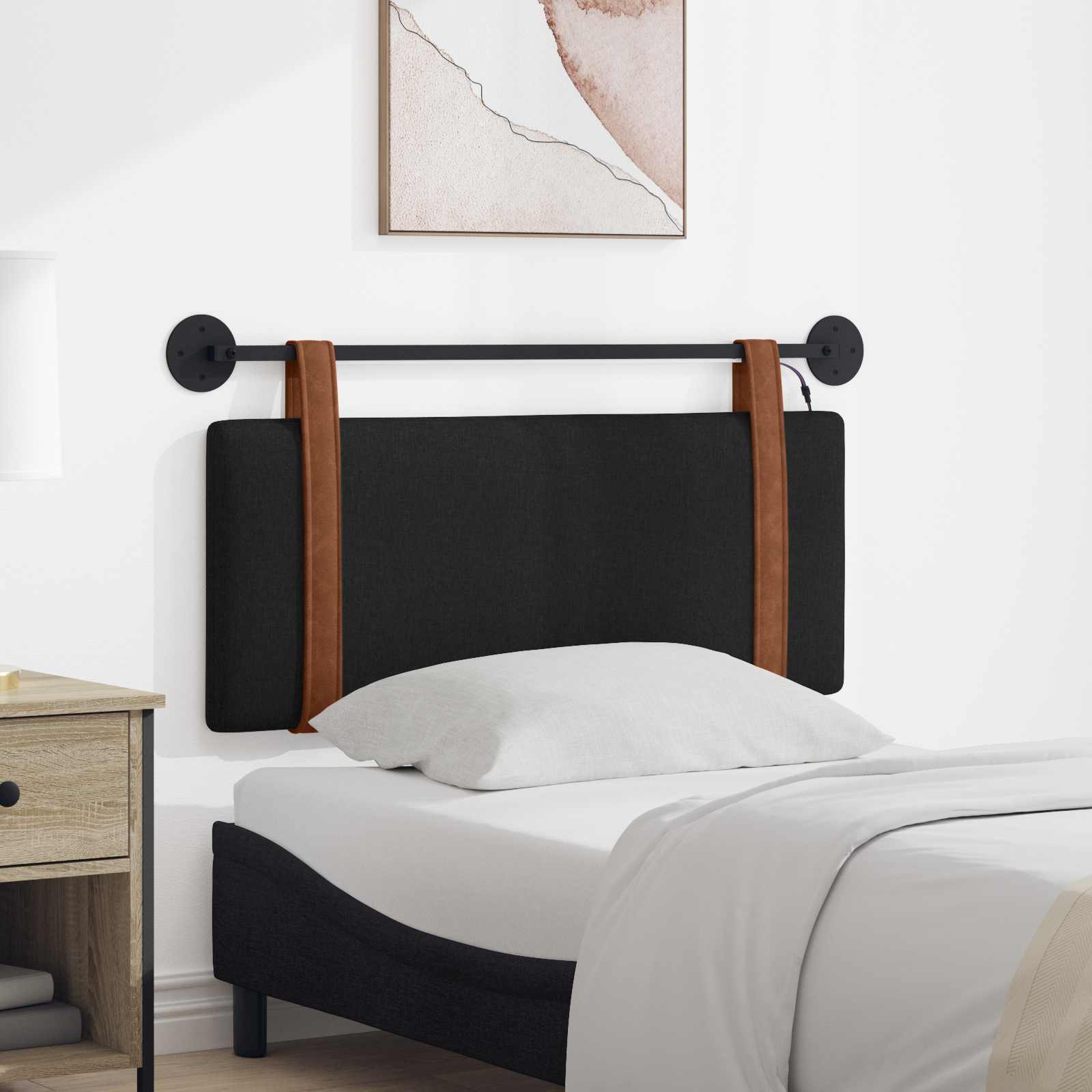 Tête de lit suspendue Avec lumière LED Noir PU antique - XIOS
