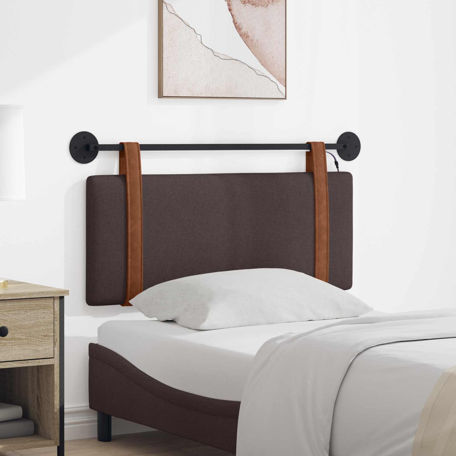 Tête de lit suspendue Avec lumière LED Marron foncé PU antique - XIOS
