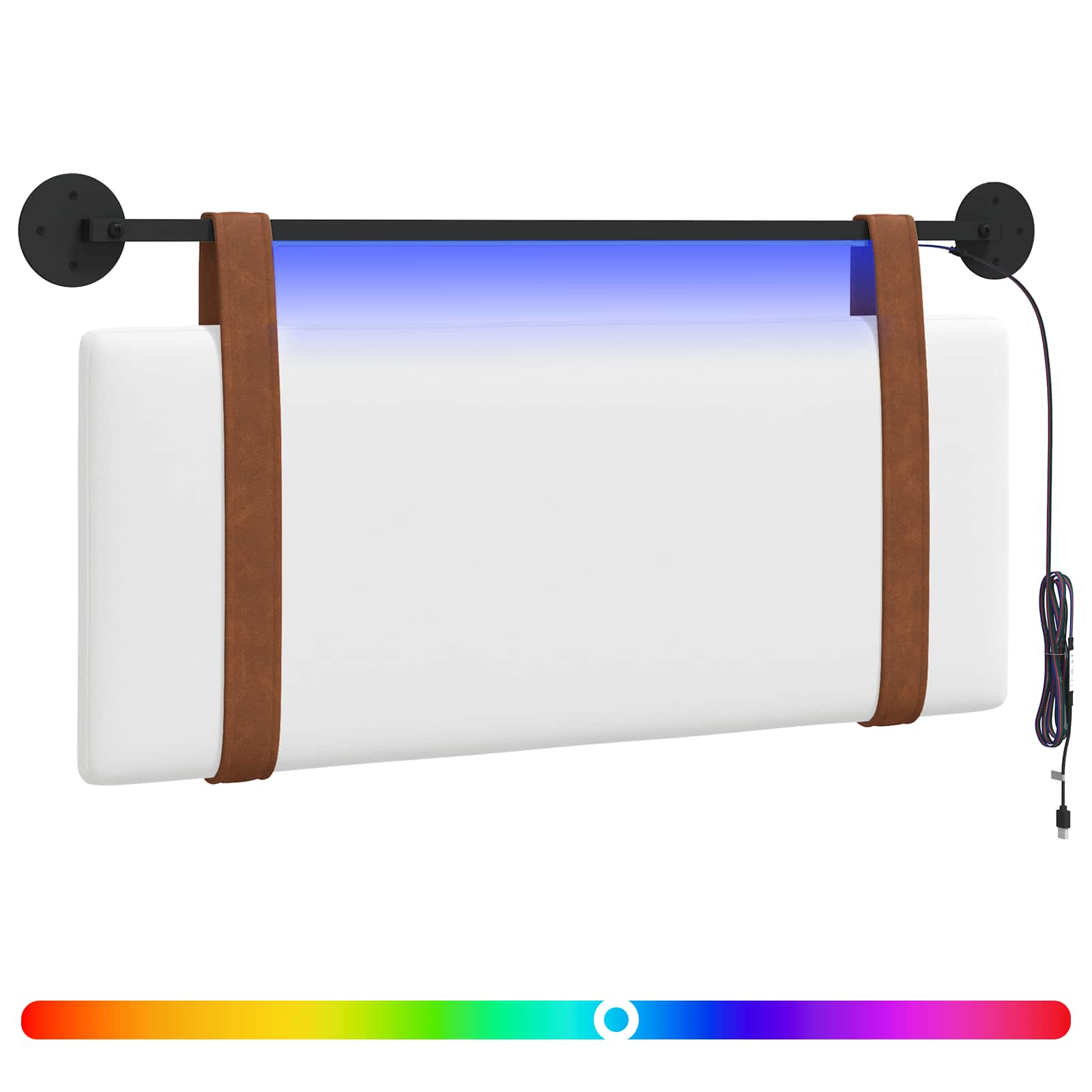 Tête de lit suspendue Avec lumière LED Blanc PU antique - XIOS