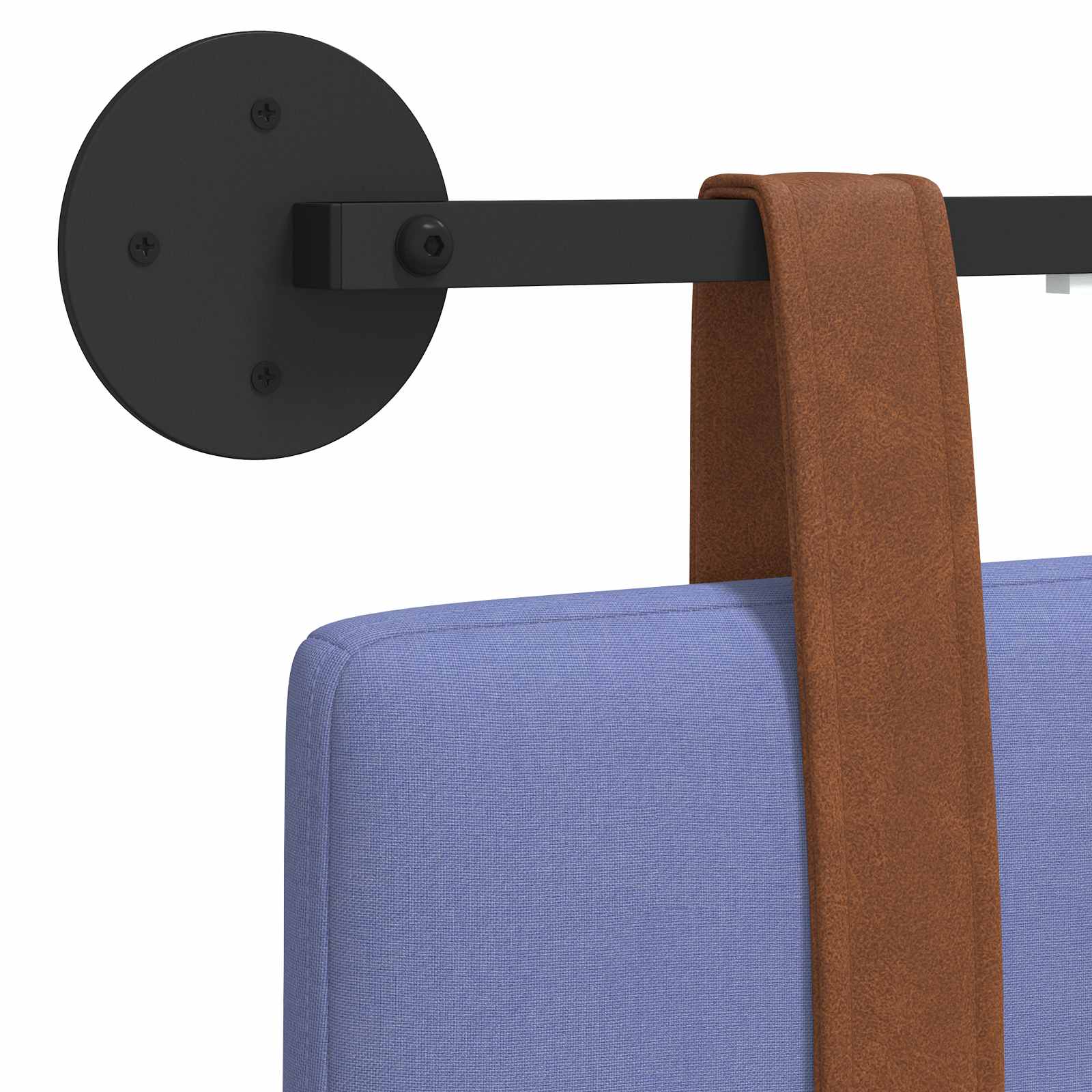 Tête de lit suspendue Avec lumière LED Bleu denim PU antique - XIOS