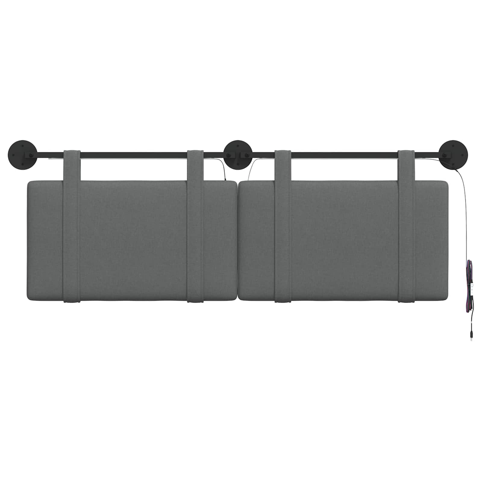 Tête de lit suspendue Avec lumière LED Gris foncé Tissu - XIOS