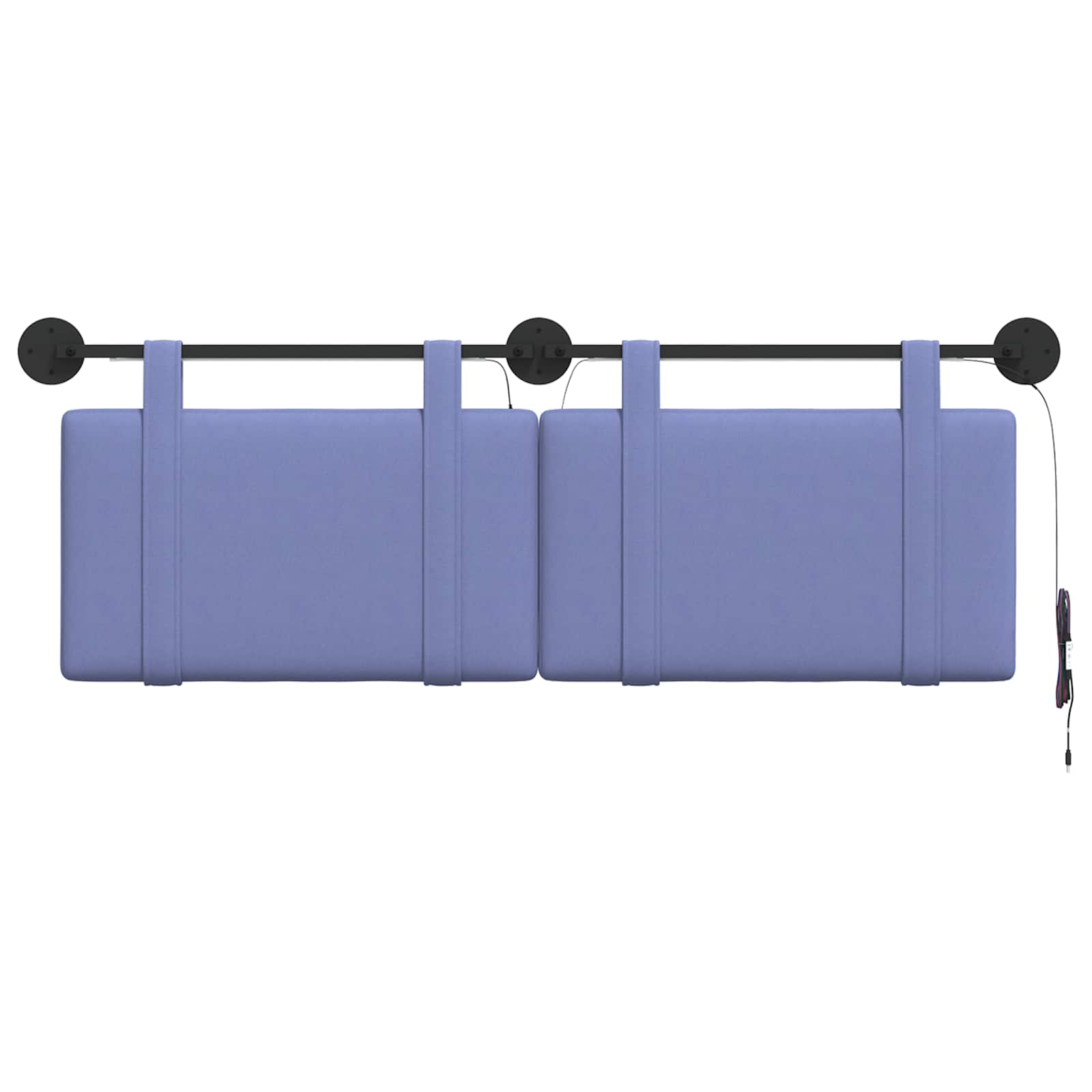 Tête de lit suspendue Avec lumière LED Bleu denim Tissu - XIOS