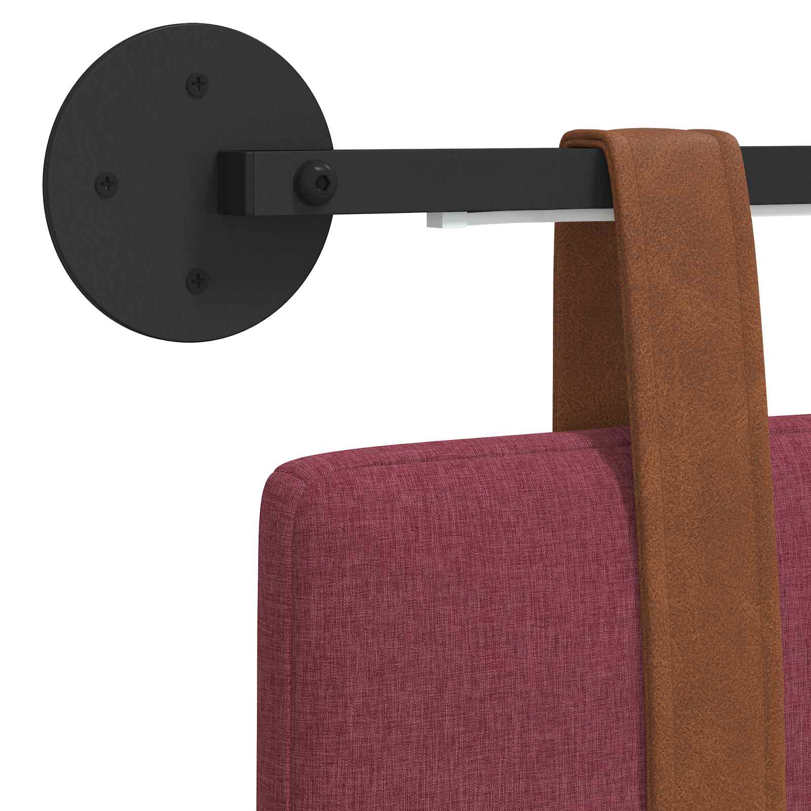 Tête de lit suspendue Avec lumière LED Bordeaux PU antique - XIOS