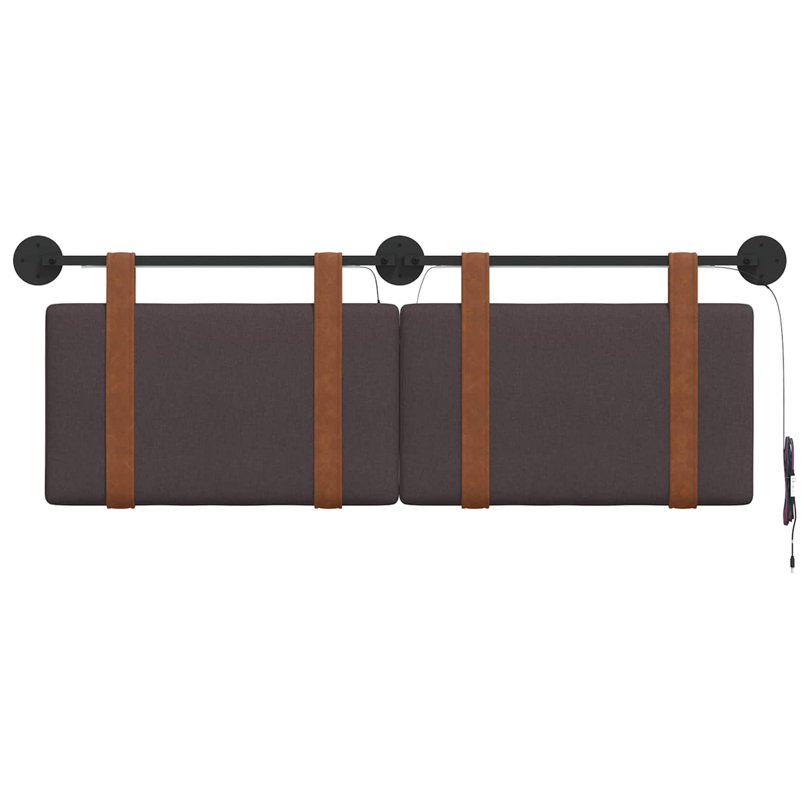 Tête de lit suspendue Avec lumière LED Marron foncé PU antique - XIOS