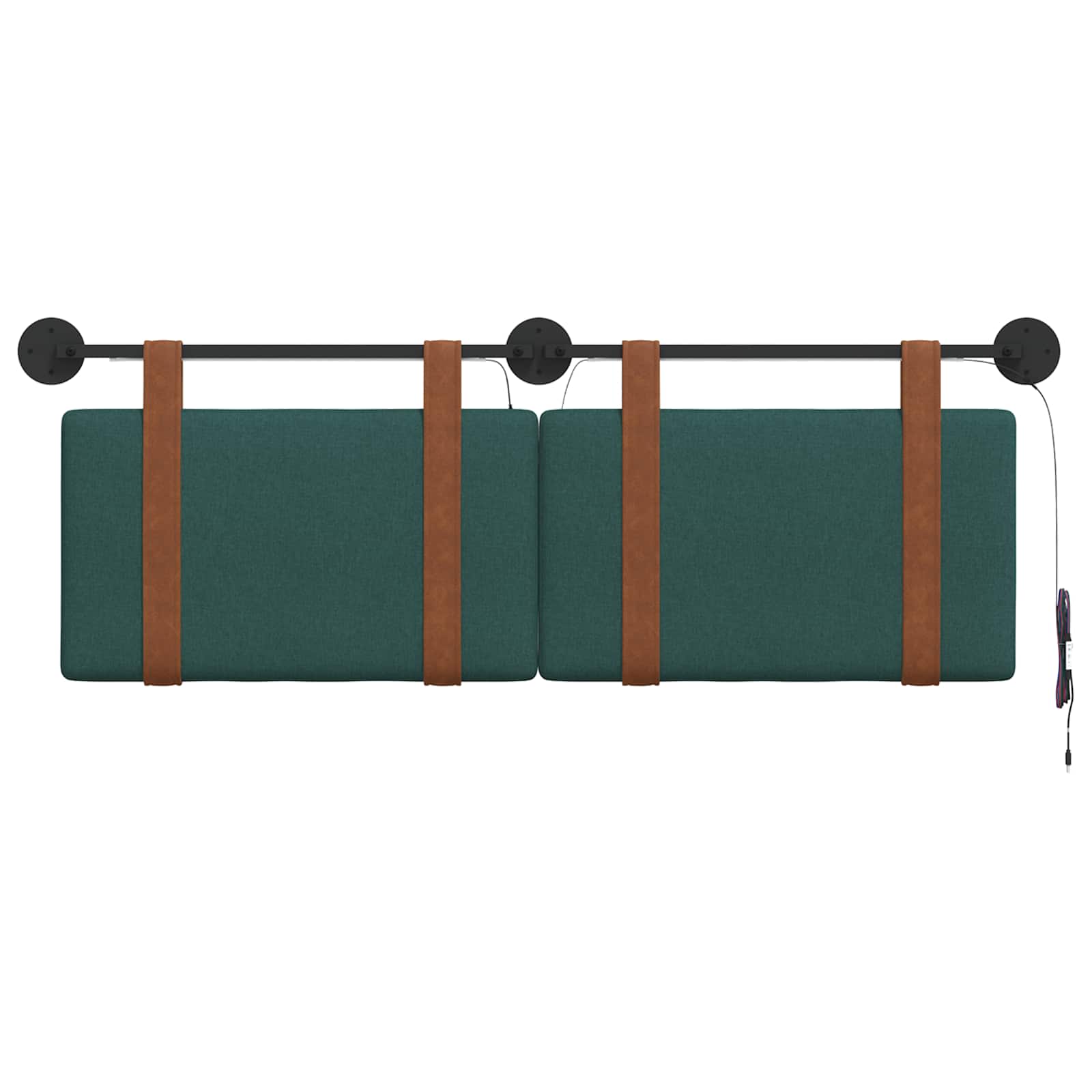 Tête de lit suspendue Avec lumière LED Vert foncé PU antique - XIOS