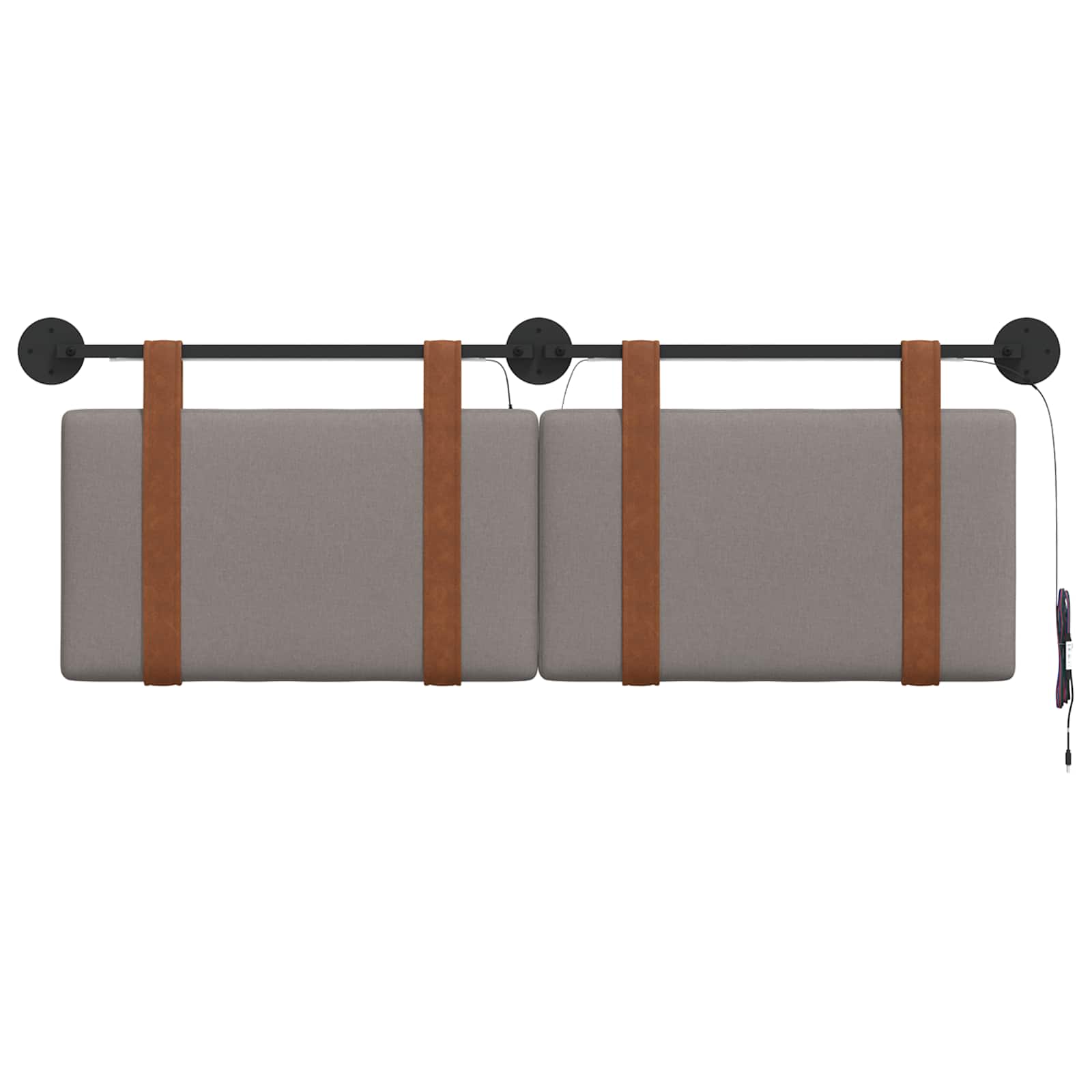 Tête de lit suspendue Avec lumière LED Taupe PU antique - XIOS
