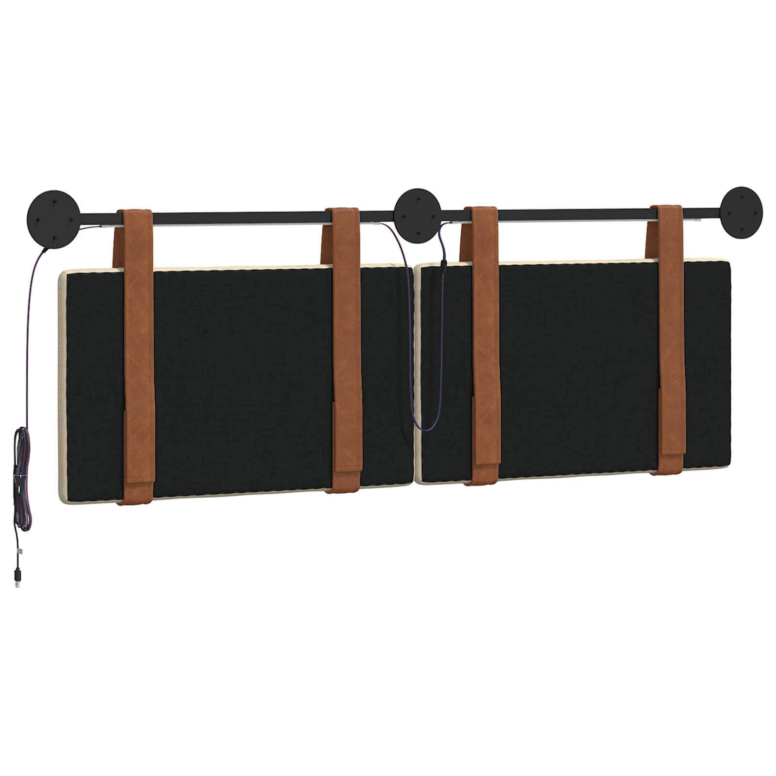 Tête de lit suspendue Avec lumière LED Crème PU antique - XIOS