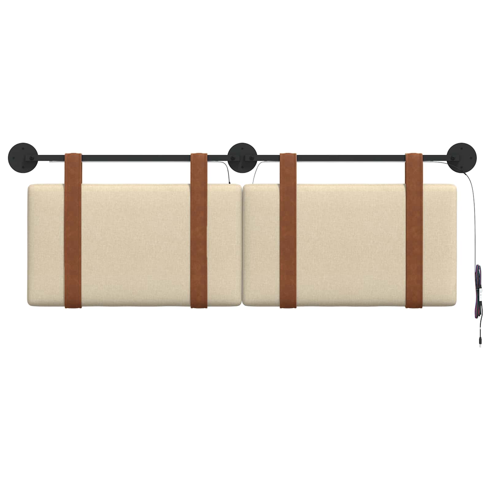 Tête de lit suspendue Avec lumière LED Crème PU antique - XIOS