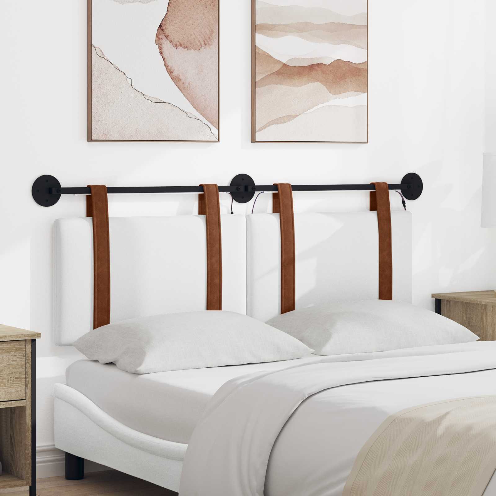 Tête de lit suspendue Avec lumière LED Blanc PU antique - XIOS