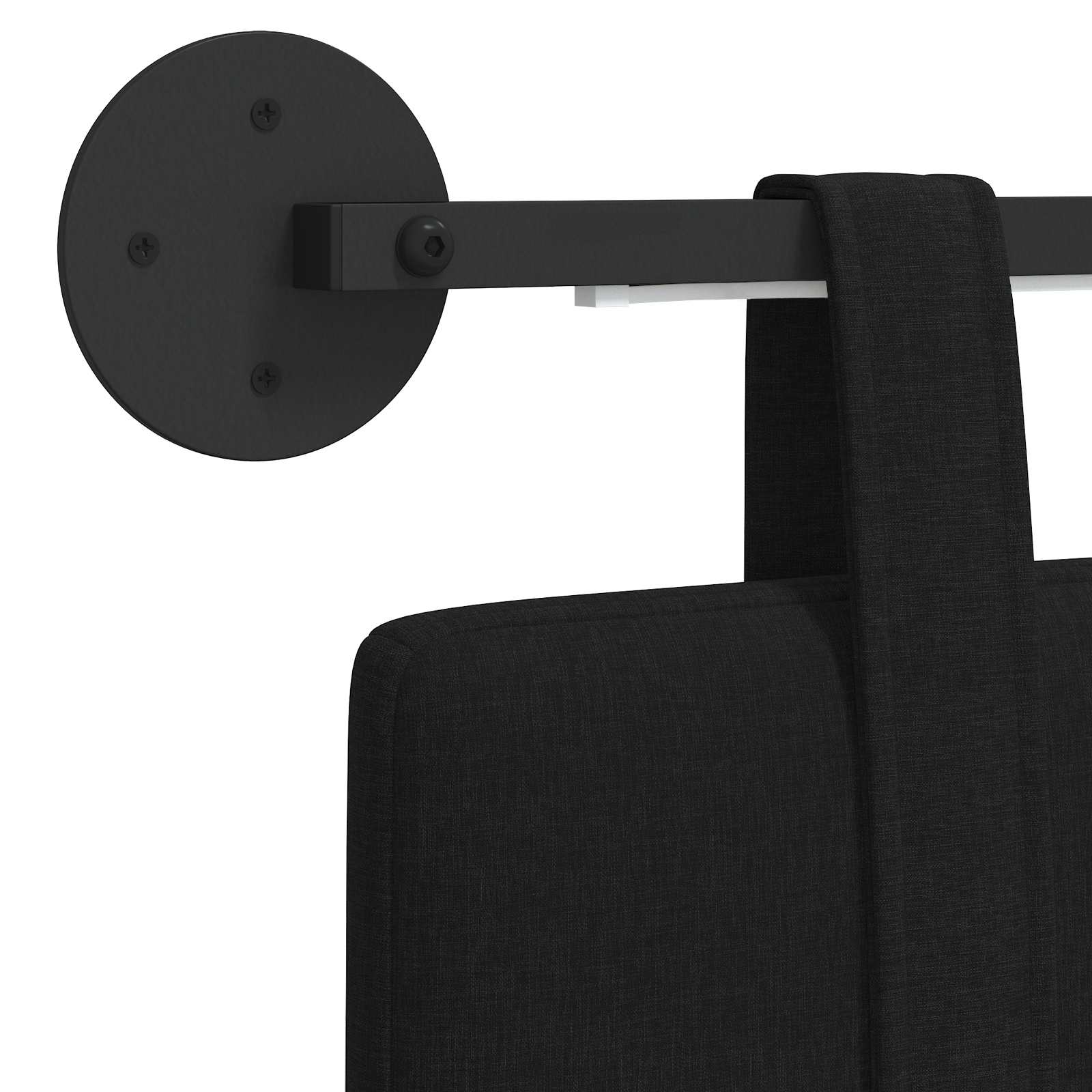 Tête de lit suspendue Avec lumière LED Noir Tissu - XIOS