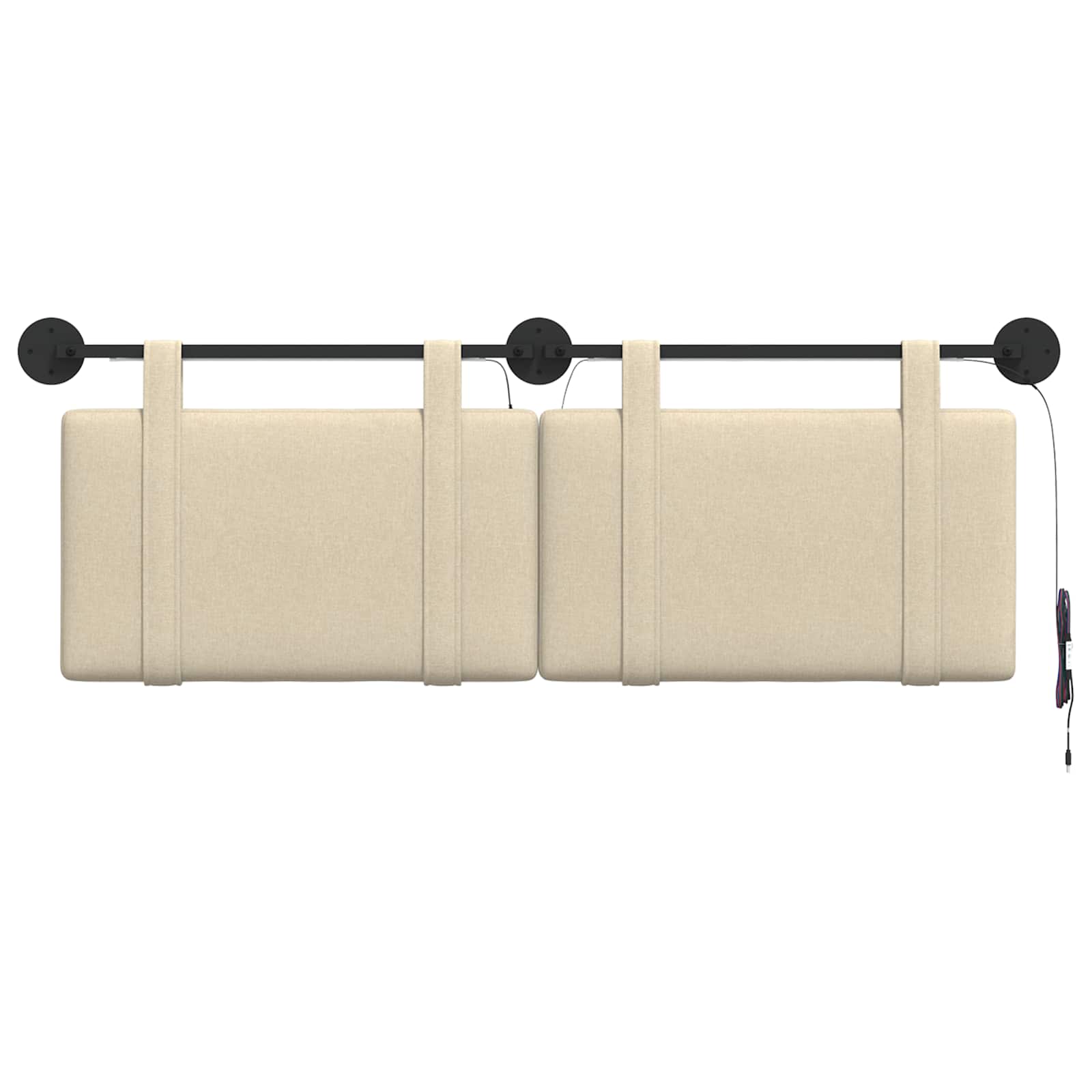 Tête de lit suspendue Avec lumière LED Crème Tissu - XIOS