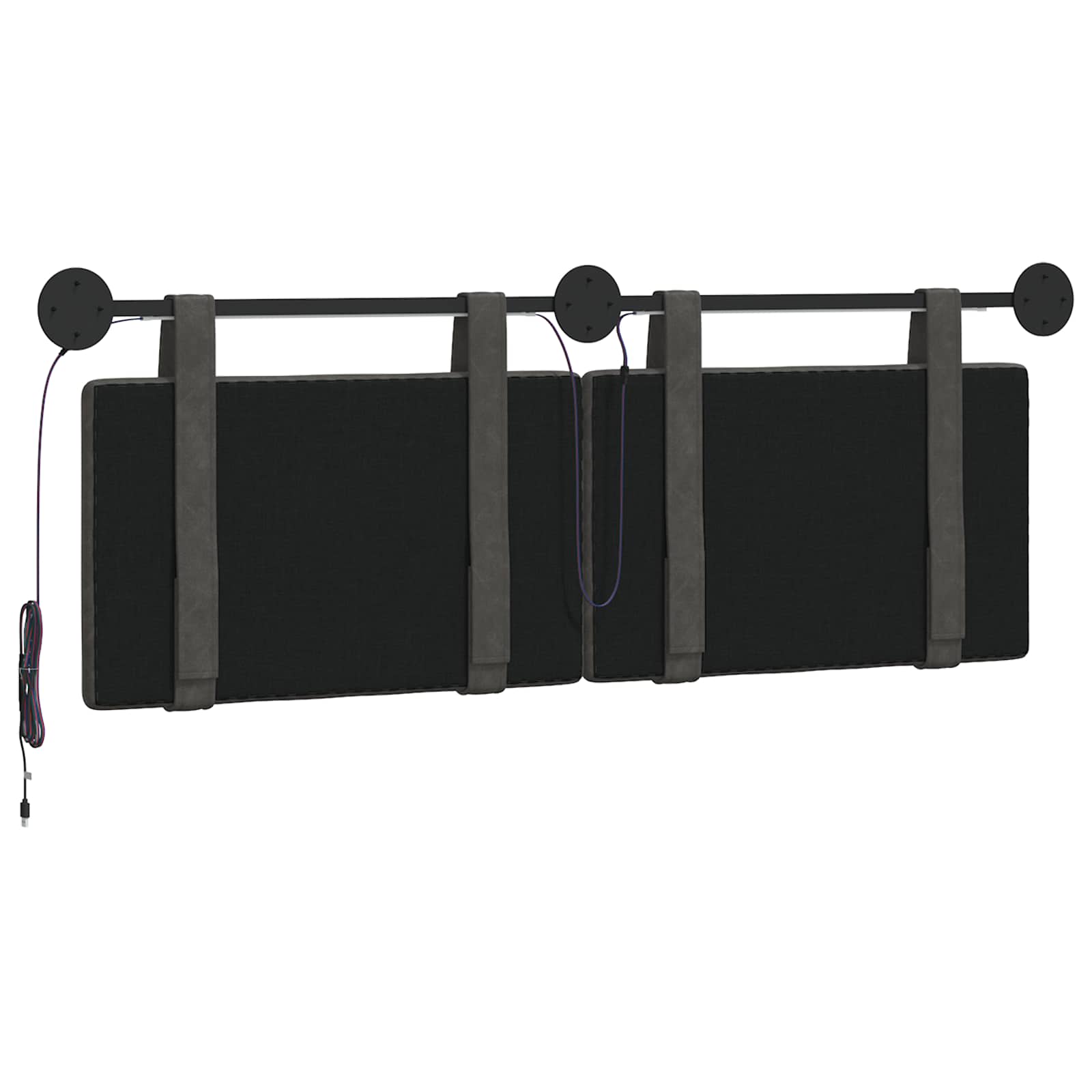 Tête de lit suspendue Avec lumière LED Noir PU antique - XIOS
