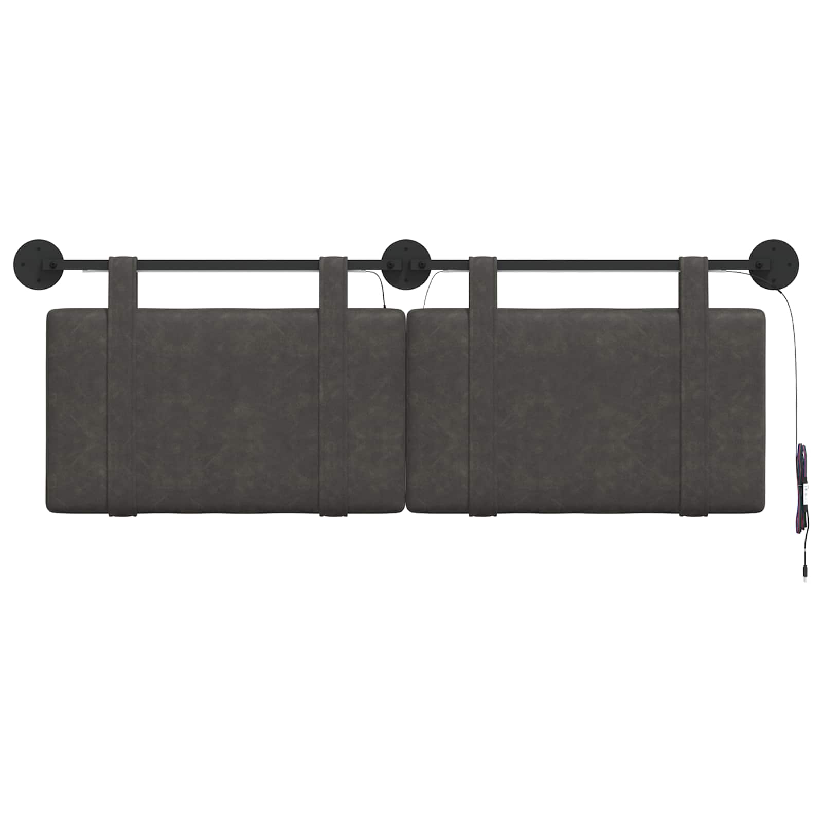 Tête de lit suspendue Avec lumière LED Noir PU antique - XIOS