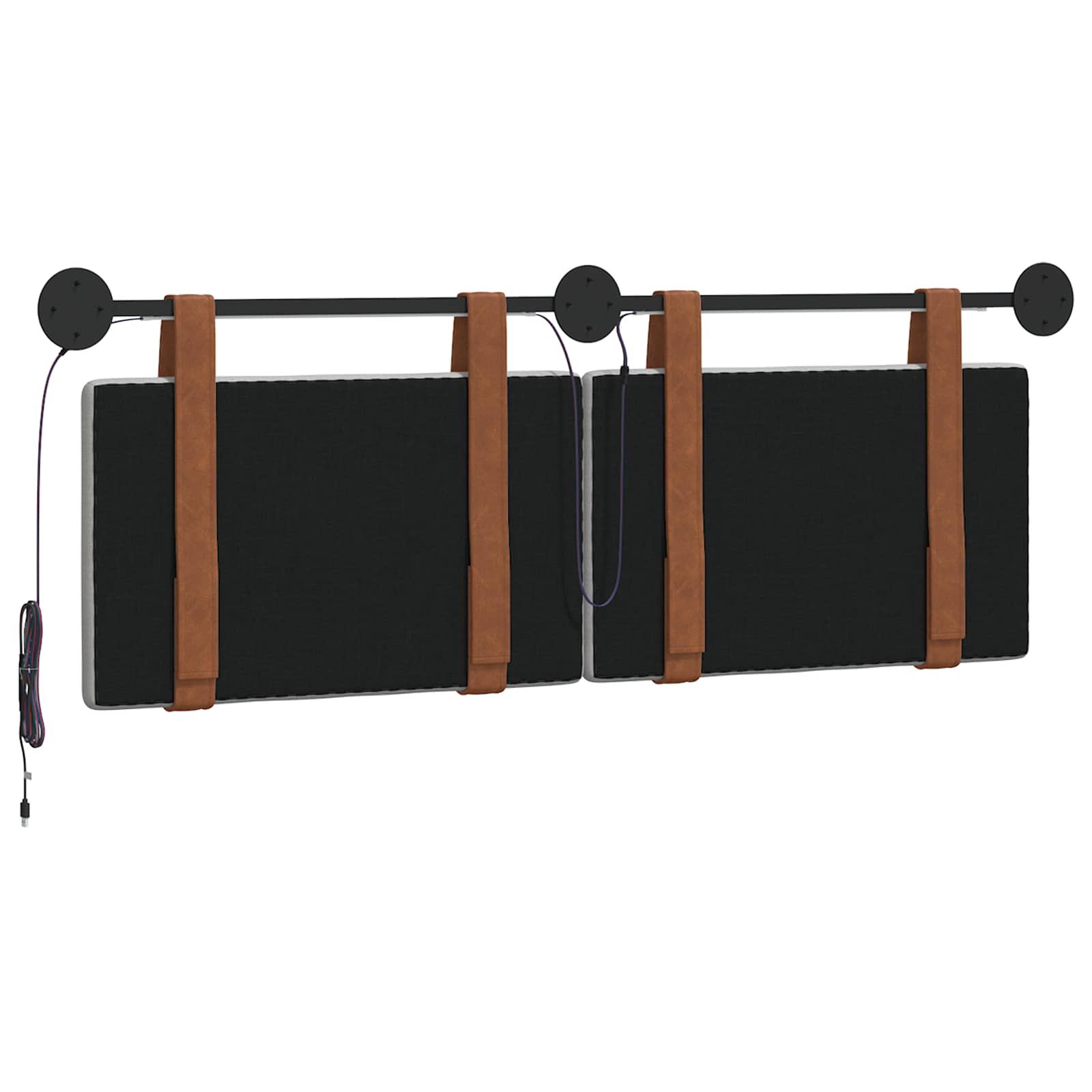 Tête de lit suspendue Avec lumière LED Gris nuage PU antique - XIOS