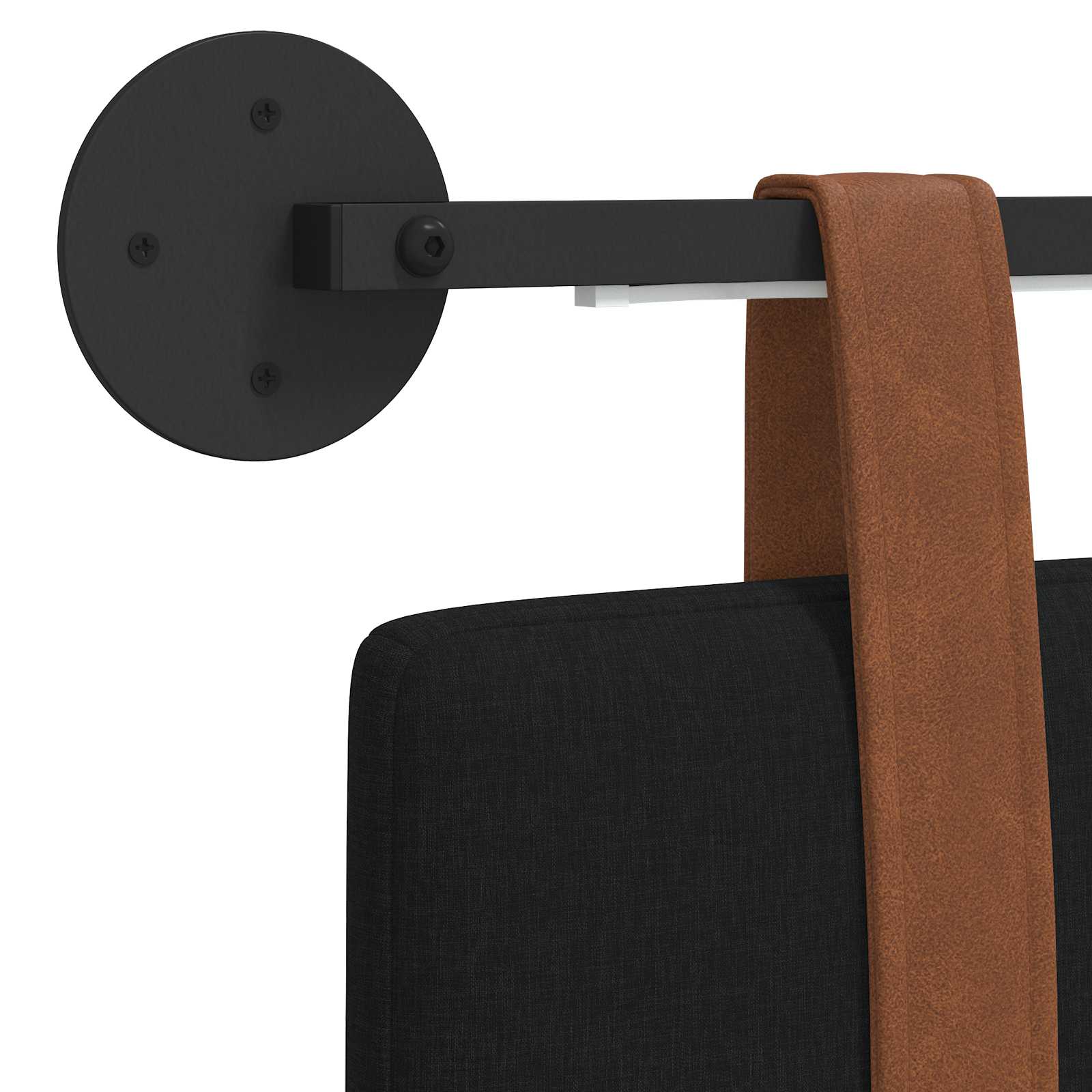 Tête de lit suspendue Avec lumière LED Noir PU antique - XIOS