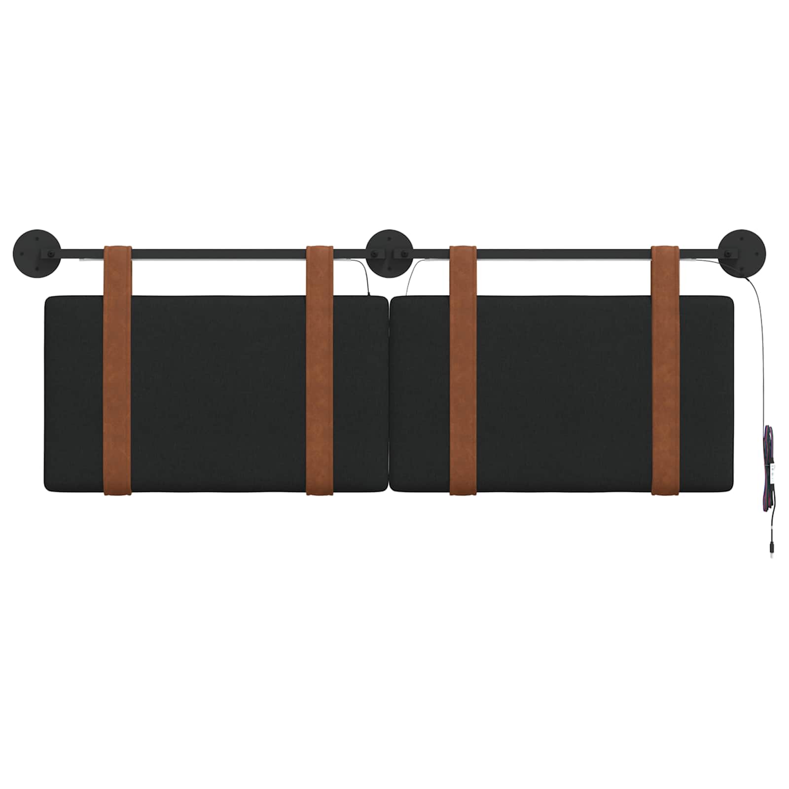 Tête de lit suspendue Avec lumière LED Noir PU antique - XIOS