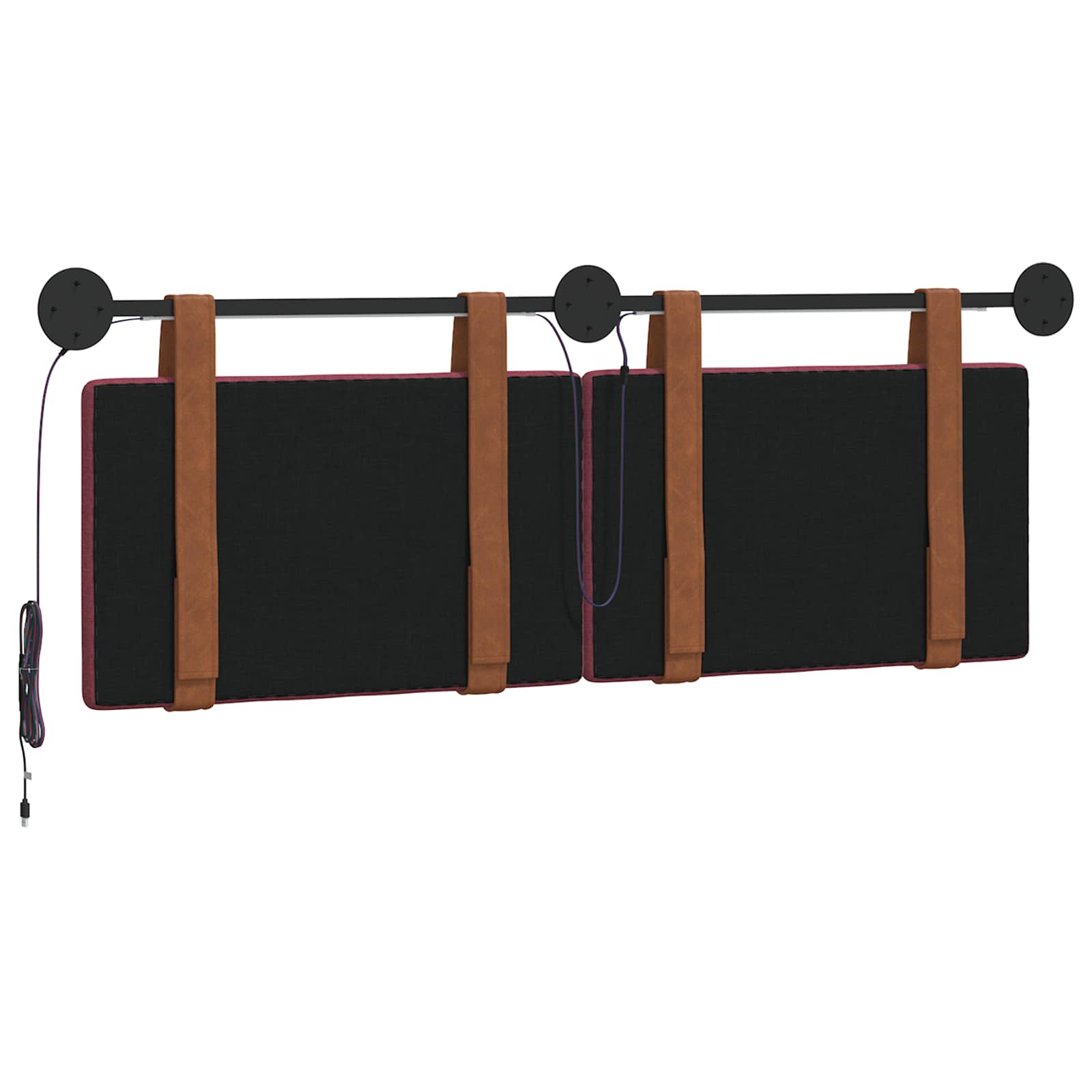 Tête de lit suspendue Avec lumière LED Bordeaux PU antique - XIOS