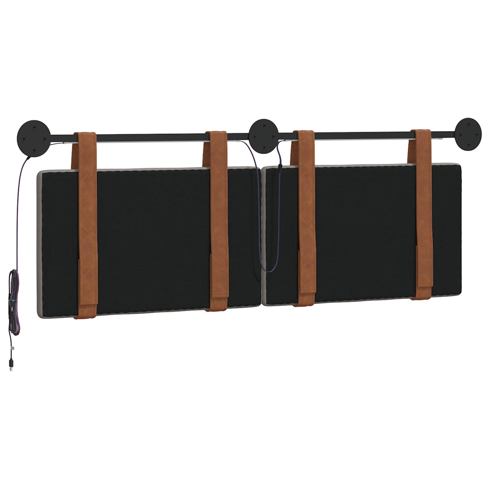 Tête de lit suspendue Avec lumière LED Taupe PU antique - XIOS