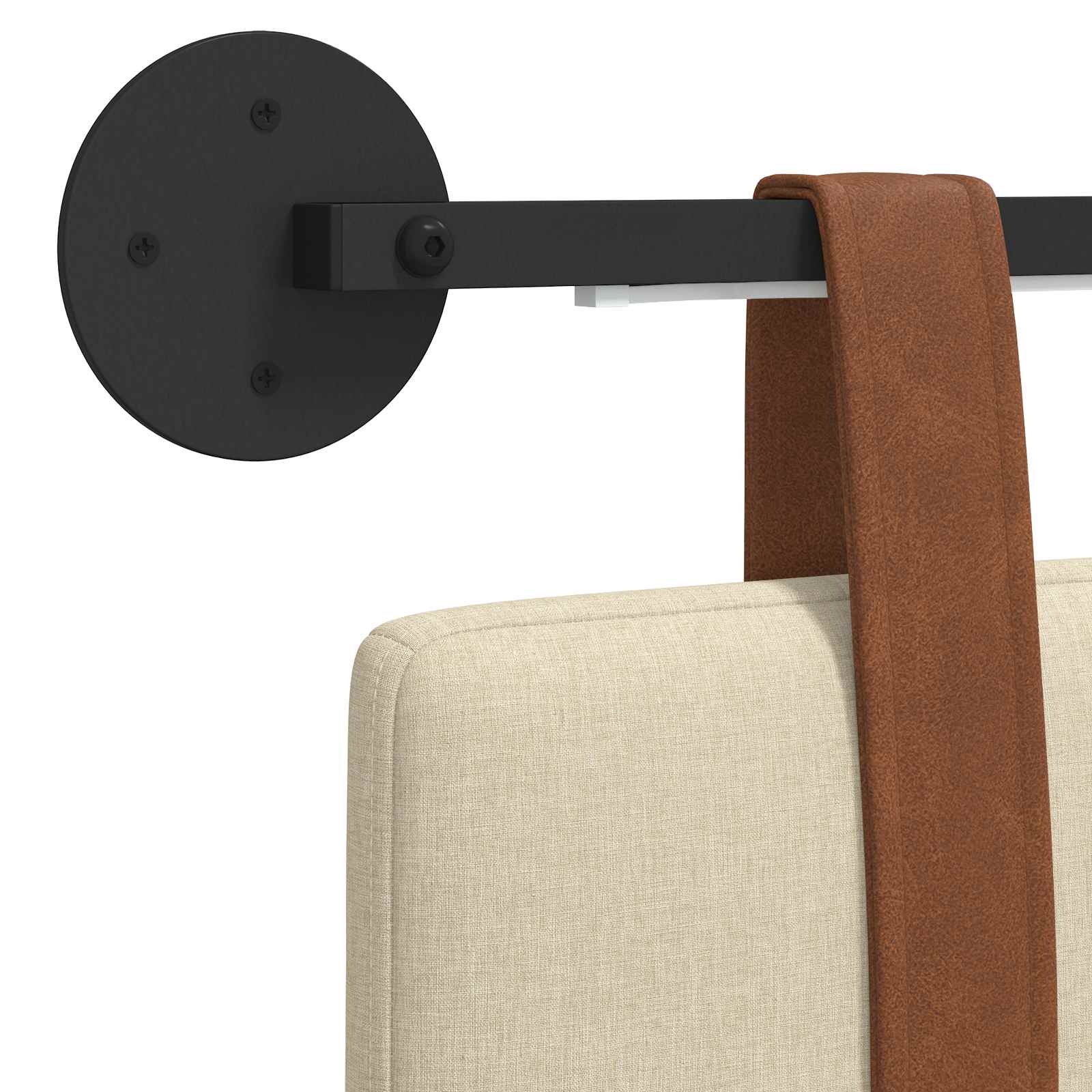 Tête de lit suspendue Avec lumière LED Crème PU antique - XIOS