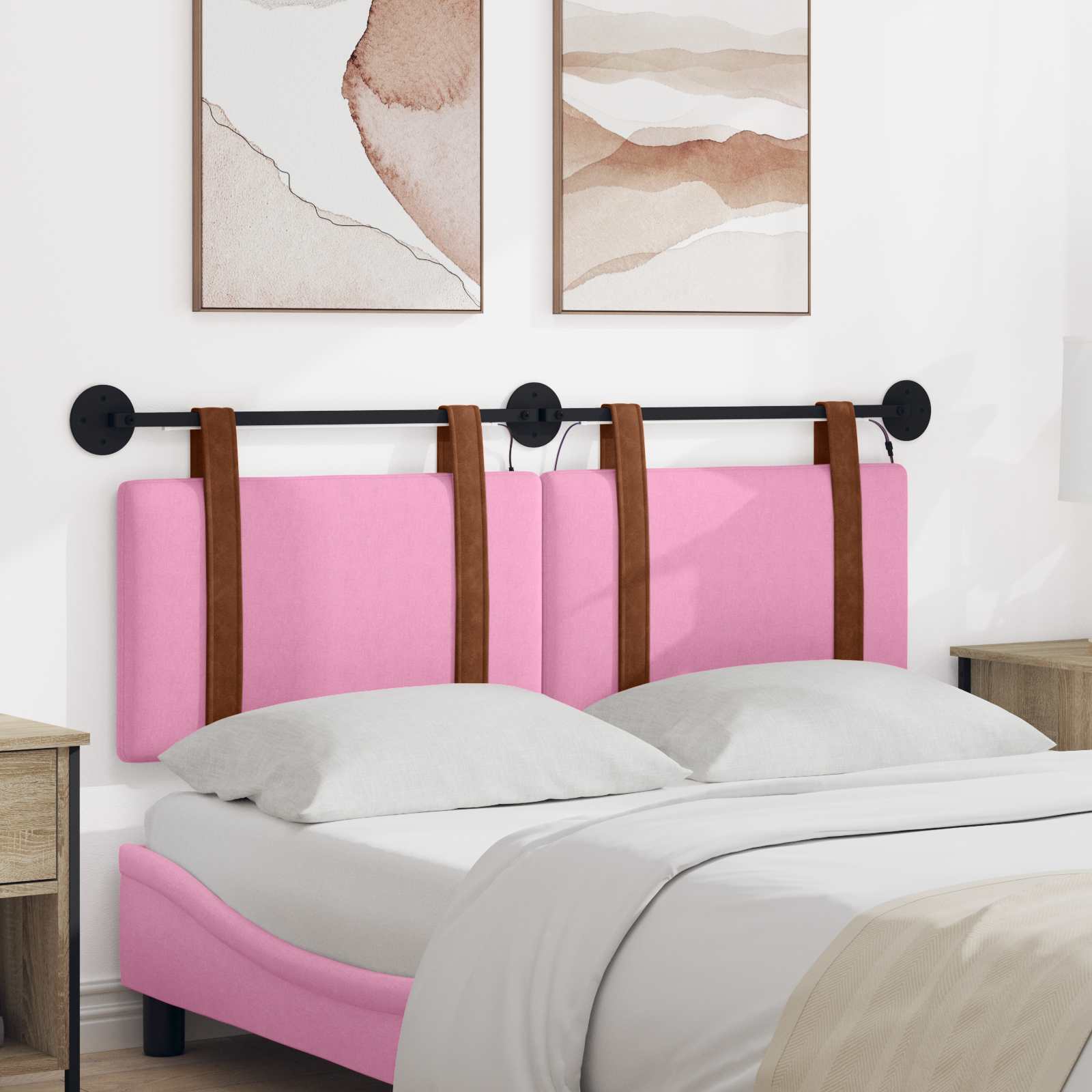 Tête de lit suspendue Avec lumière LED Rose PU antique - XIOS