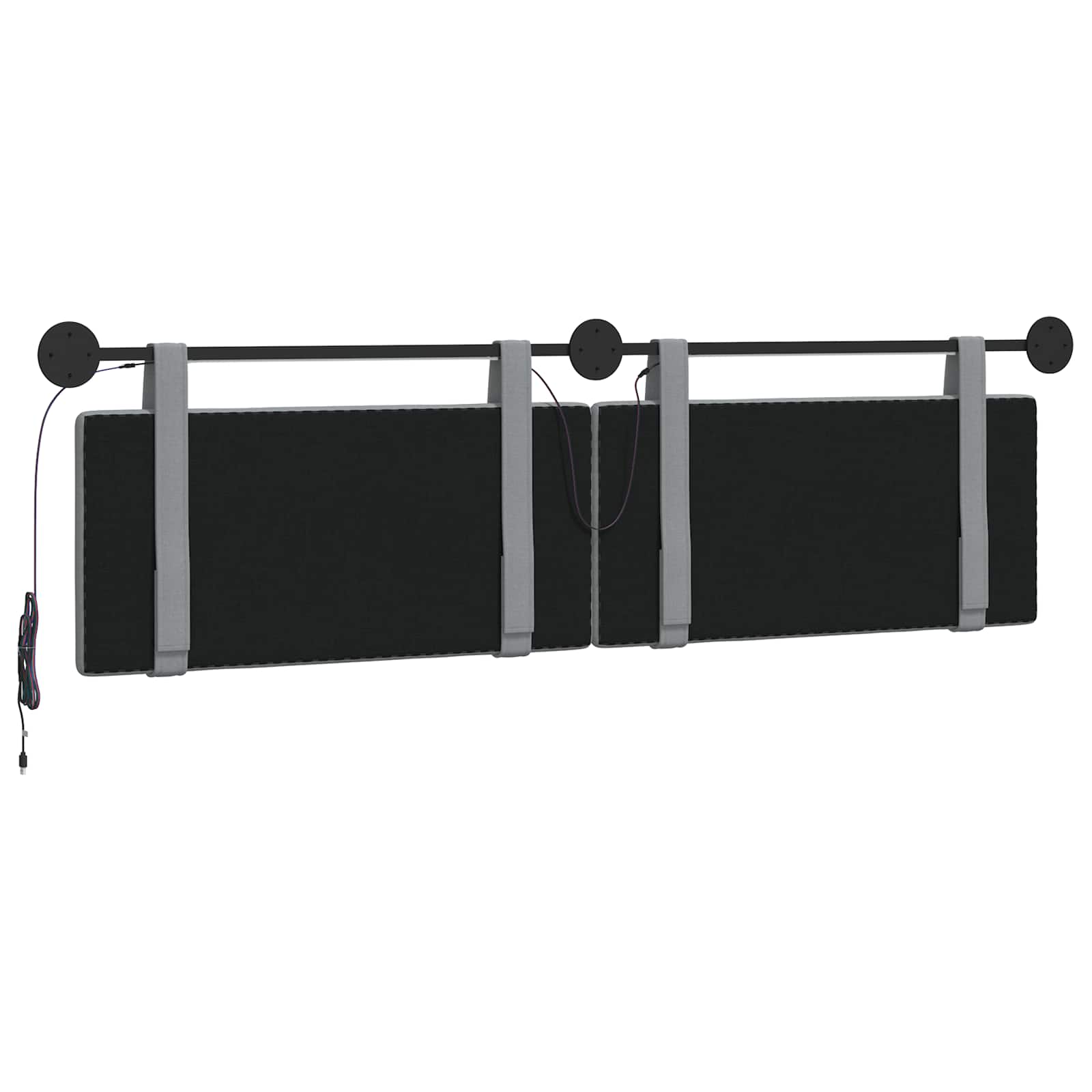 Tête de lit suspendue Avec lumière LED Gris clair Tissu - XIOS