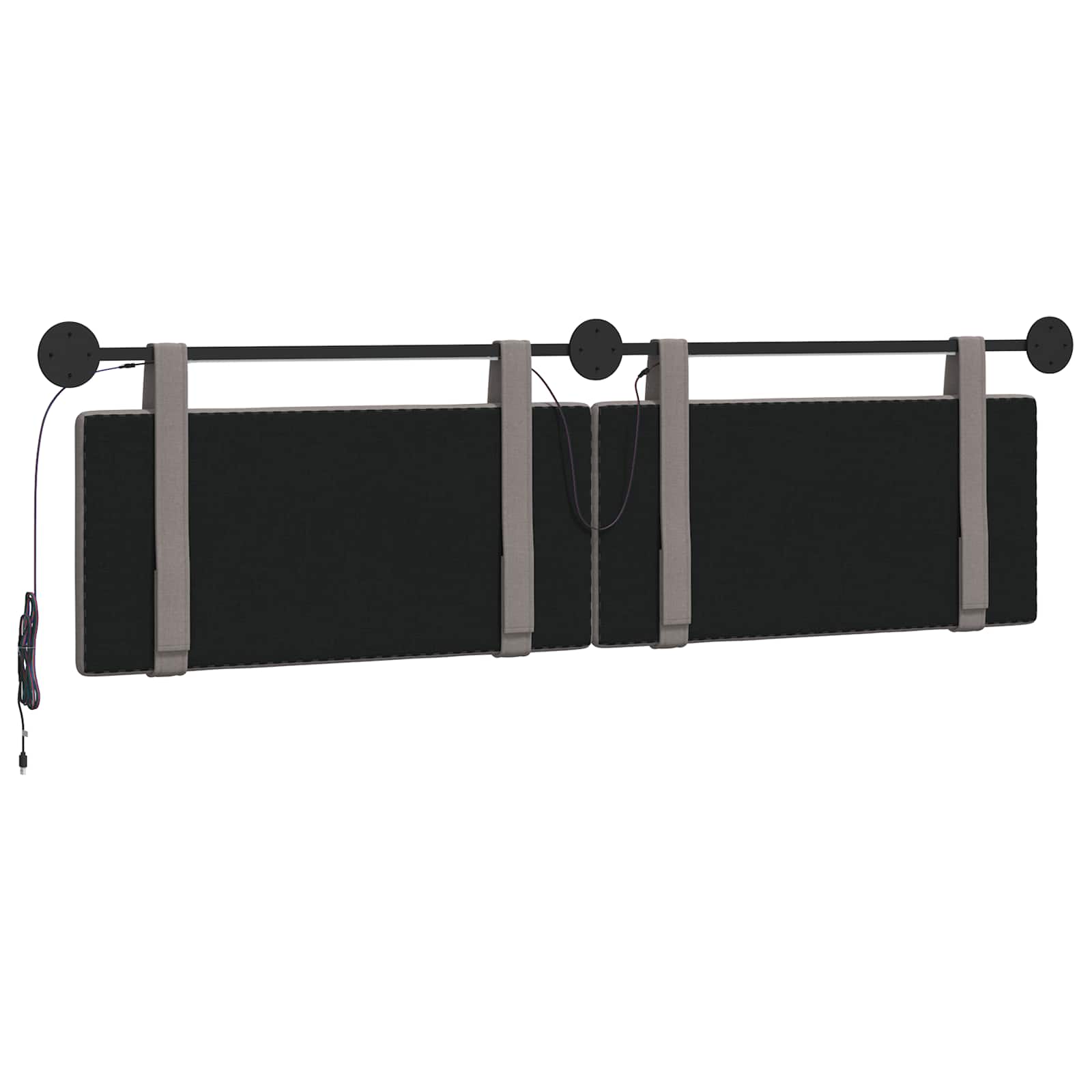 Tête de lit suspendue Avec lumière LED Taupe Tissu - XIOS