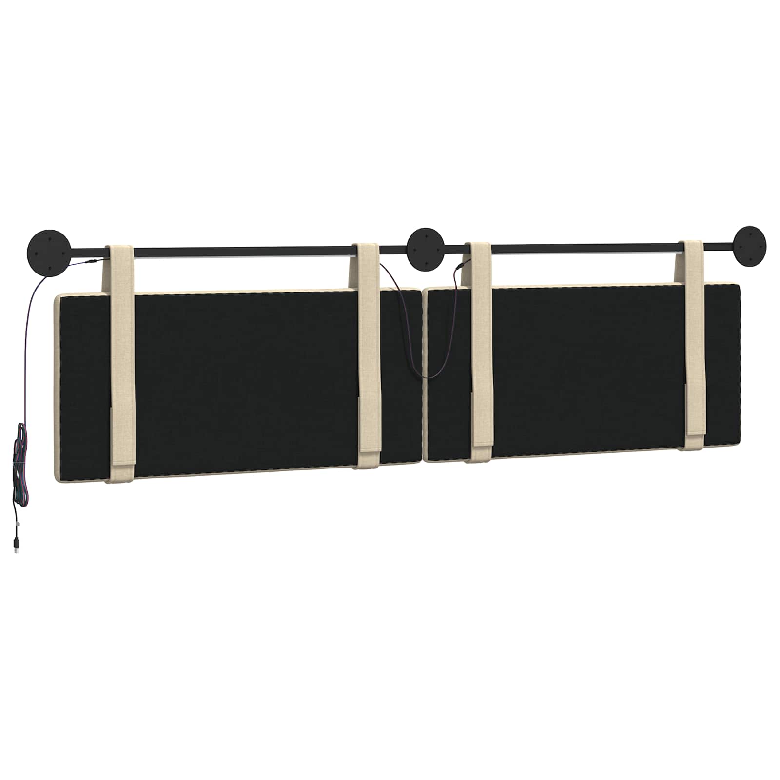 Tête de lit suspendue Avec lumière LED Crème Tissu - XIOS