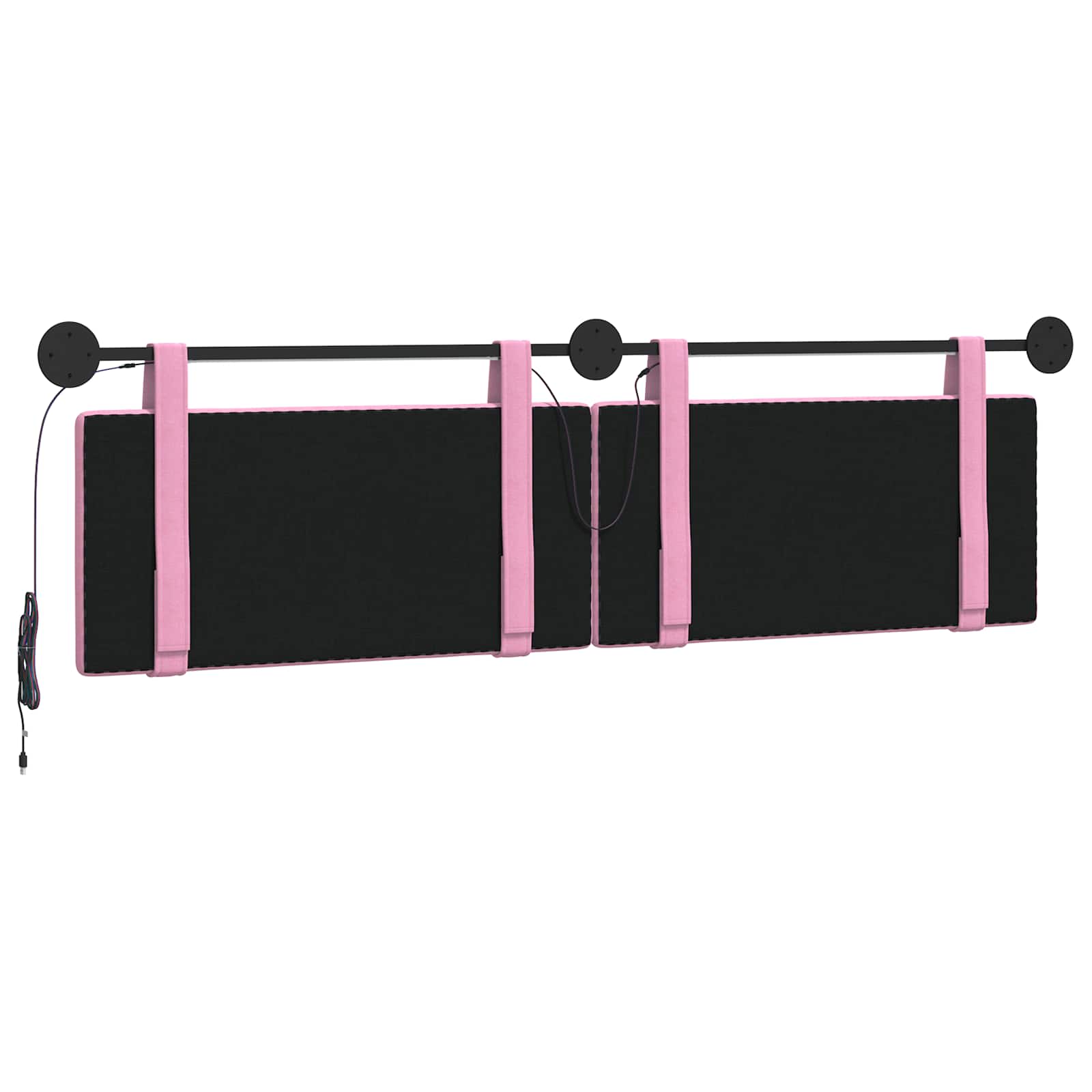 Tête de lit suspendue Avec lumière LED Rose Tissu - XIOS
