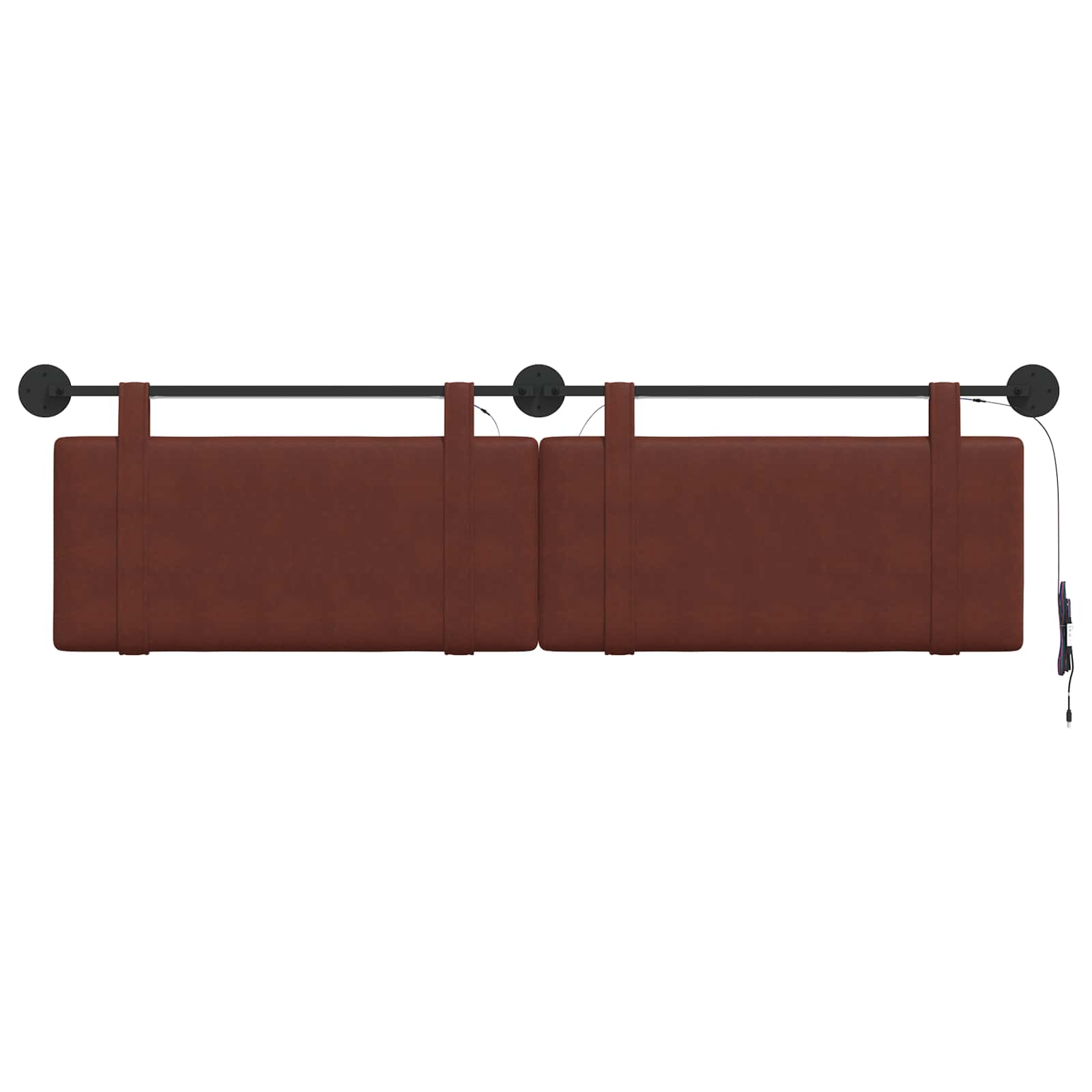 Tête de lit suspendue Avec lumière LED Brun Brillant PU antique - XIOS