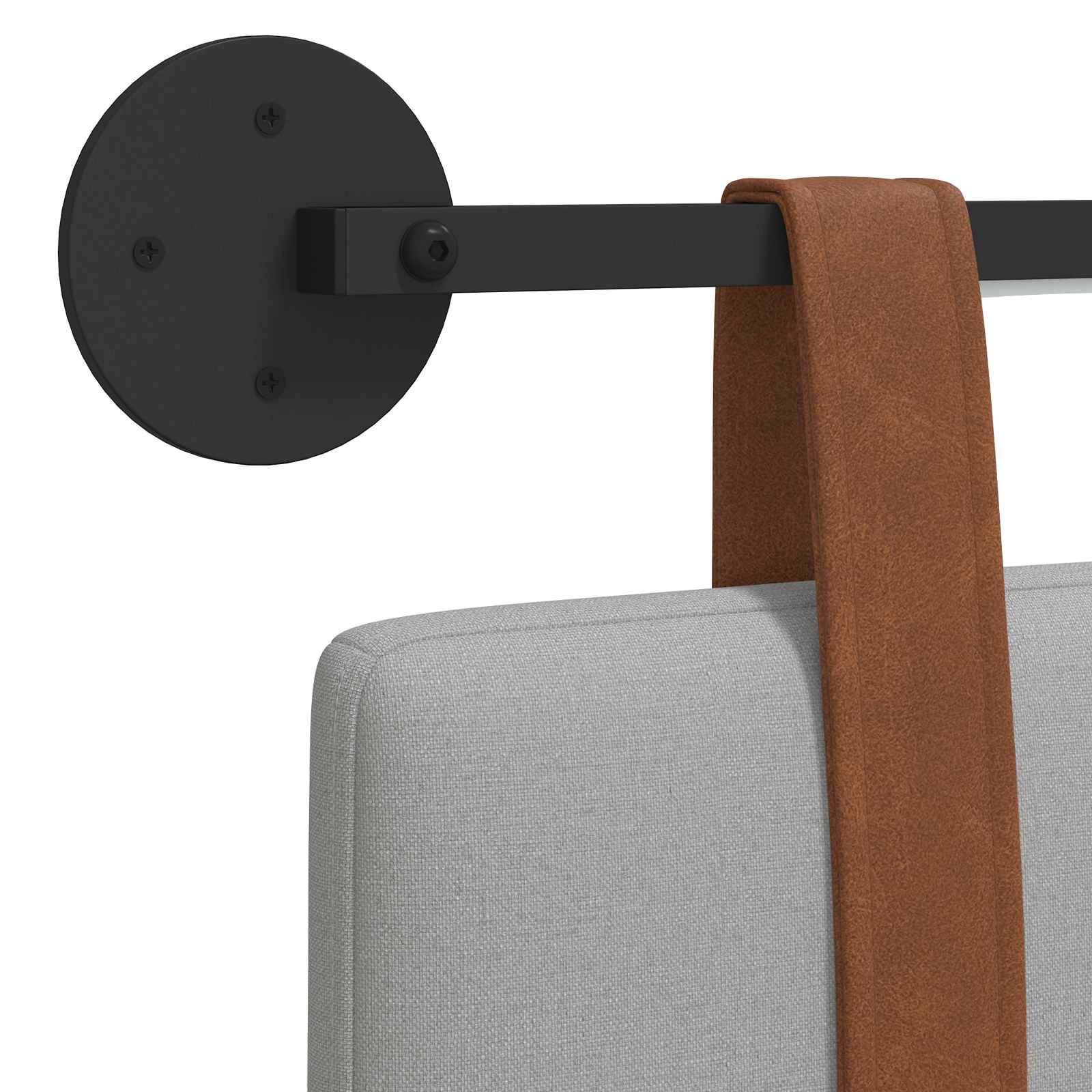 Tête de lit suspendue Avec lumière LED Gris nuage PU antique - XIOS