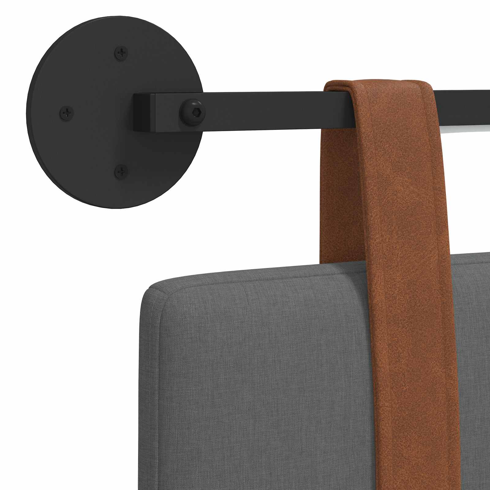 Tête de lit suspendue Avec lumière LED Gris foncé PU antique - XIOS