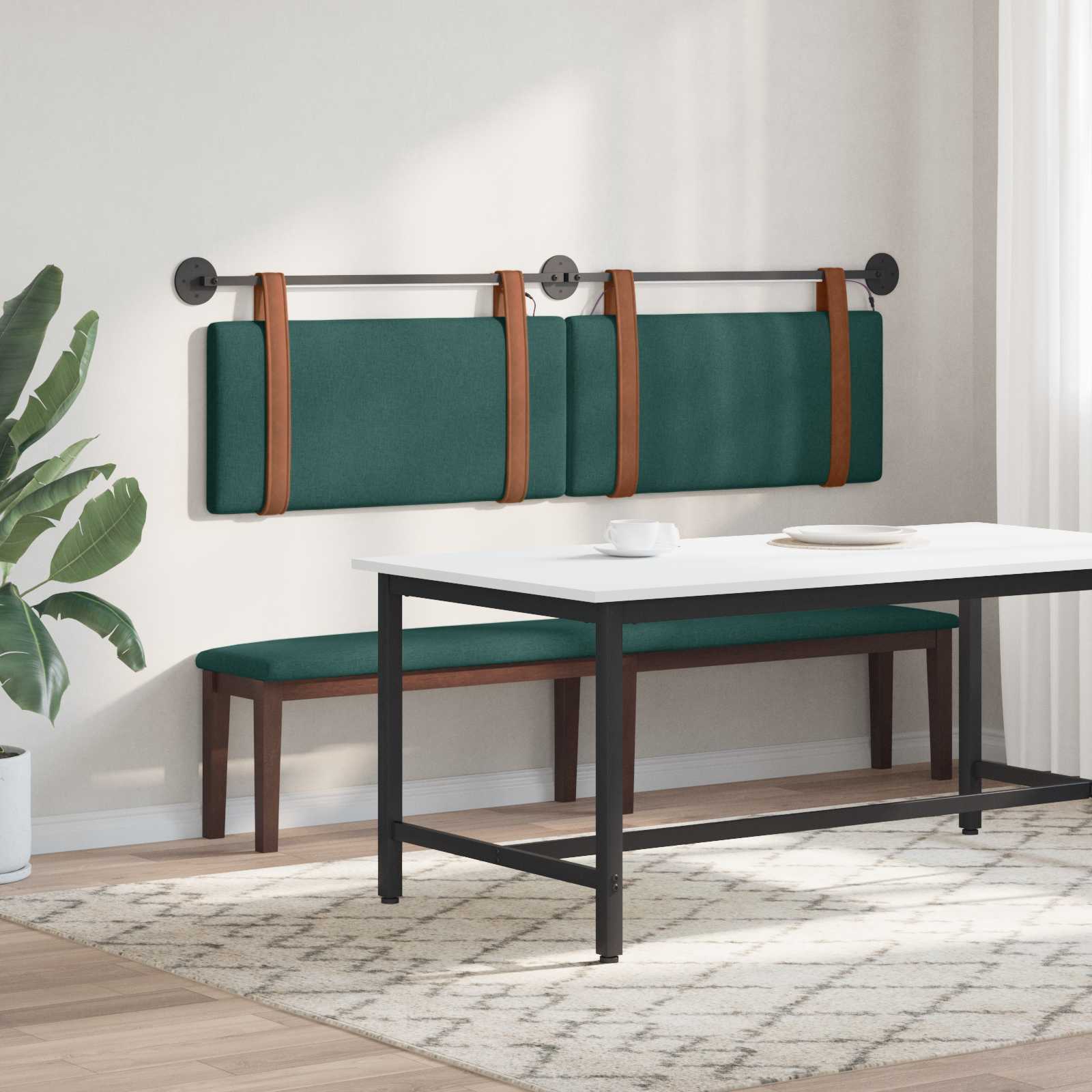 Tête de lit suspendue Avec lumière LED Vert foncé PU antique - XIOS
