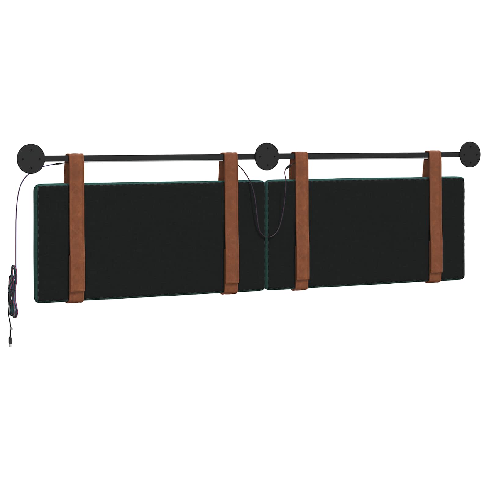 Tête de lit suspendue Avec lumière LED Vert foncé PU antique - XIOS