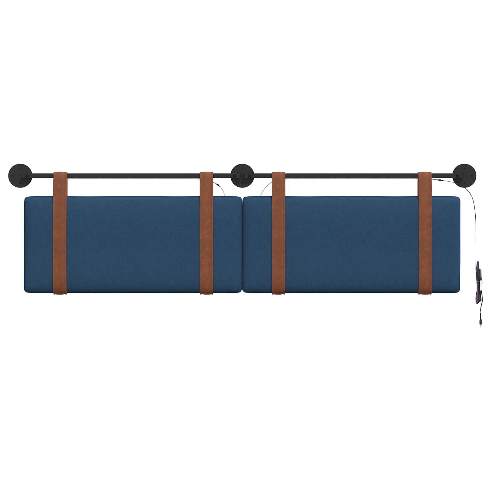 Tête de lit suspendue Avec lumière LED Bleu PU antique - XIOS