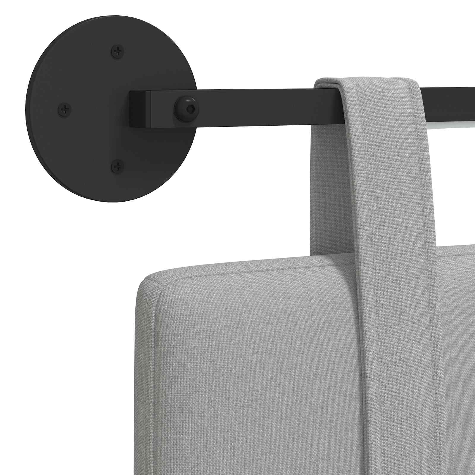 Tête de lit suspendue Avec lumière LED Gris nuage Tissu - XIOS