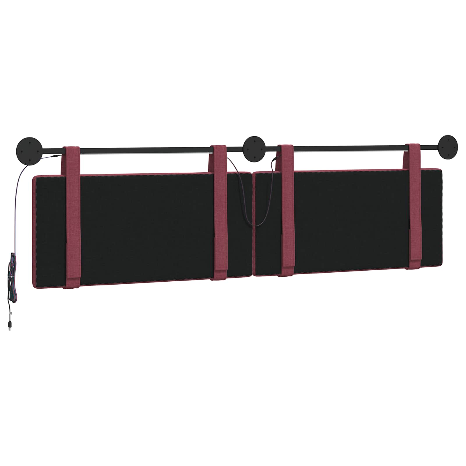 Tête de lit suspendue Avec lumière LED Bordeaux Tissu - XIOS