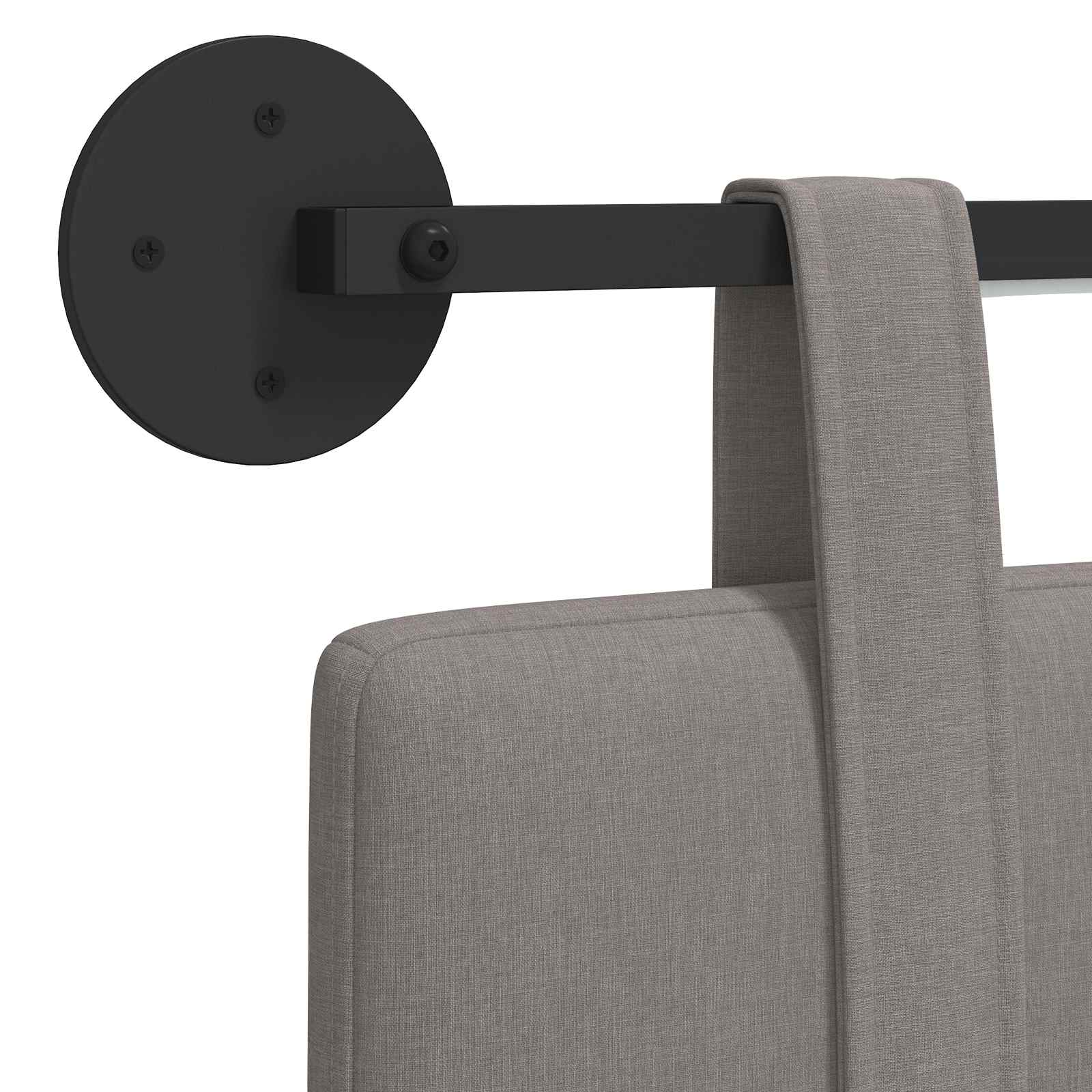 Tête de lit suspendue Avec lumière LED Taupe Tissu - XIOS