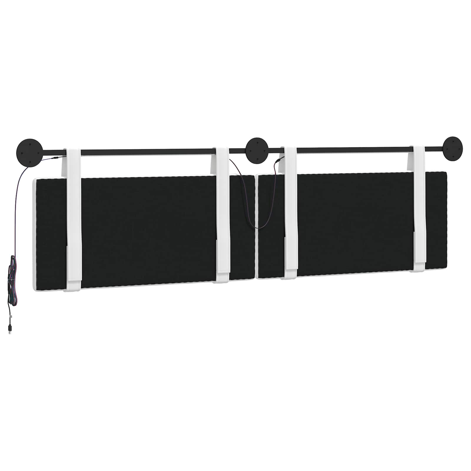 Tête de lit suspendue Avec lumière LED Blanc Tissu - XIOS