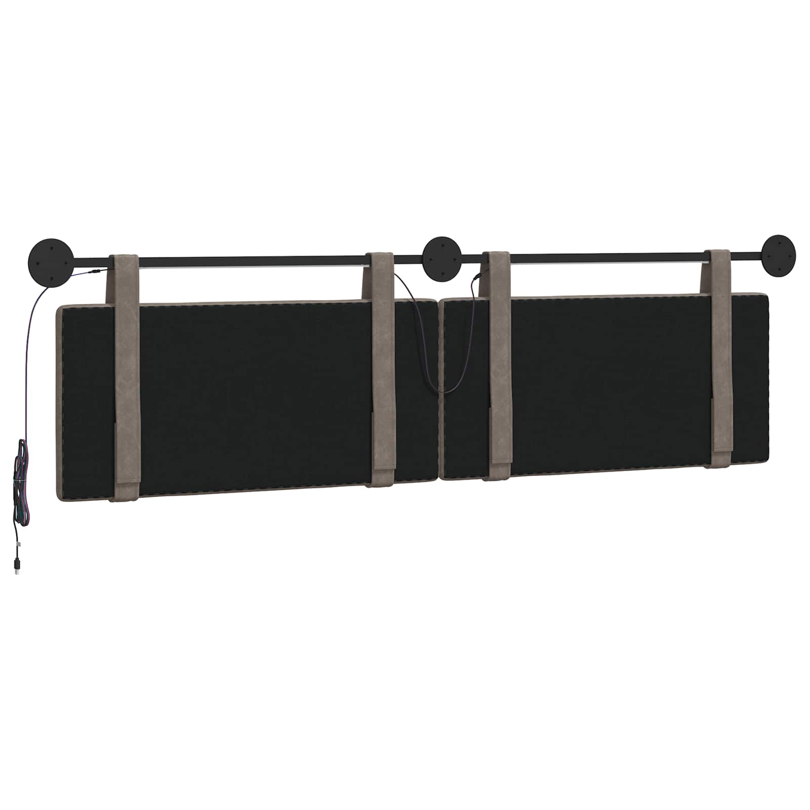 Tête de lit suspendue Avec lumière LED Gris PU antique - XIOS