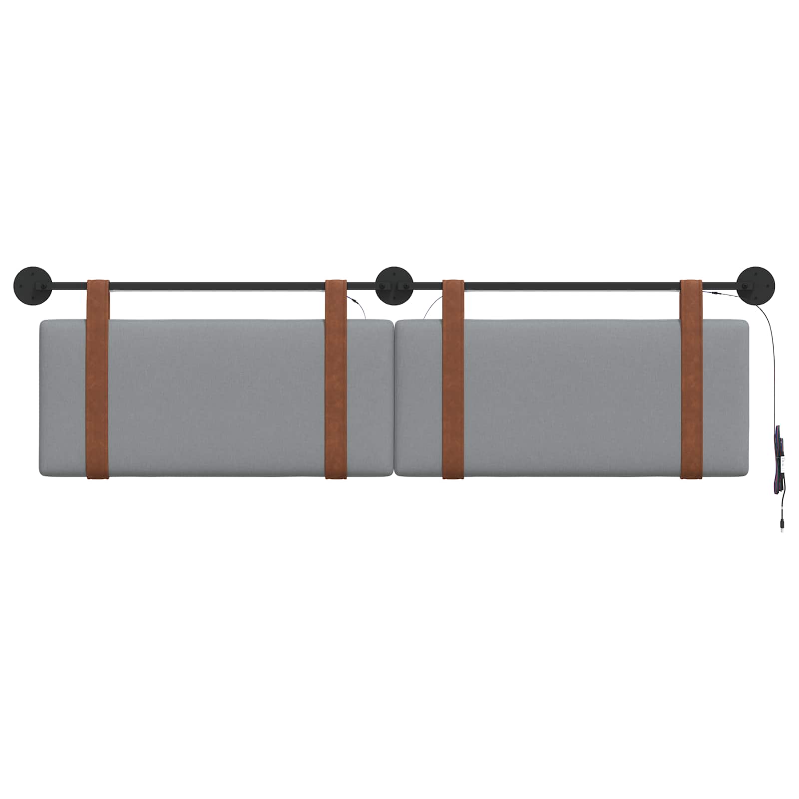 Tête de lit suspendue Avec lumière LED Gris clair PU antique - XIOS