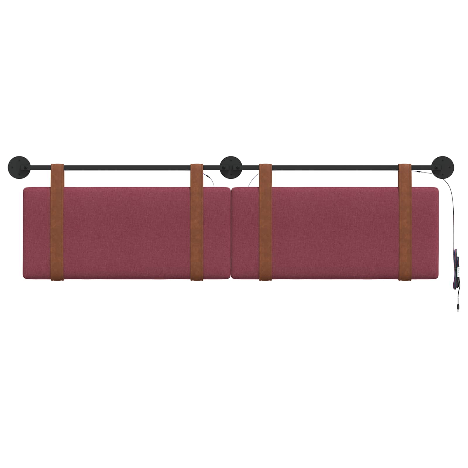 Tête de lit suspendue Avec lumière LED Bordeaux PU antique - XIOS